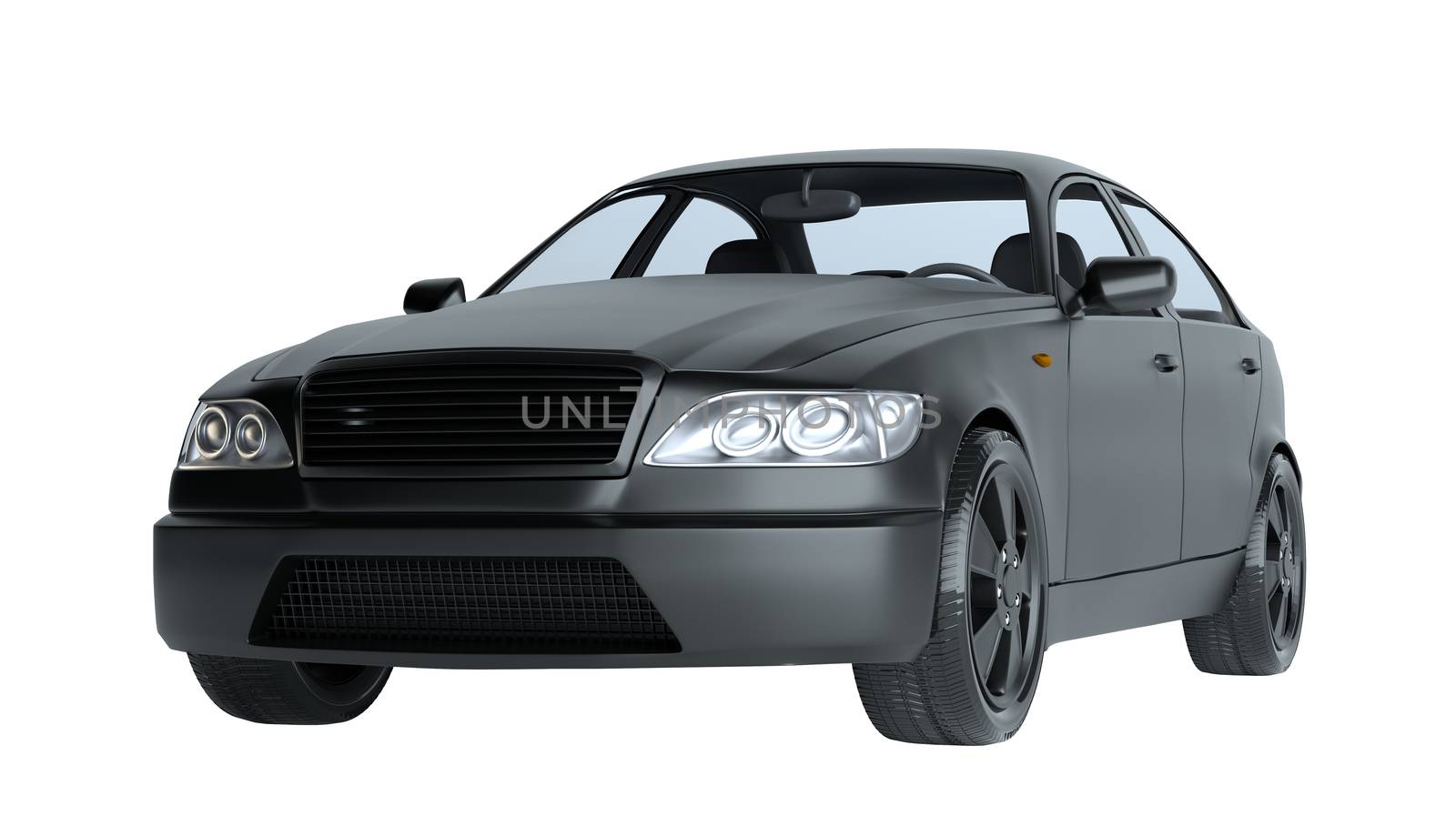 A CG render of a generic luxury sedan. 3d illustration