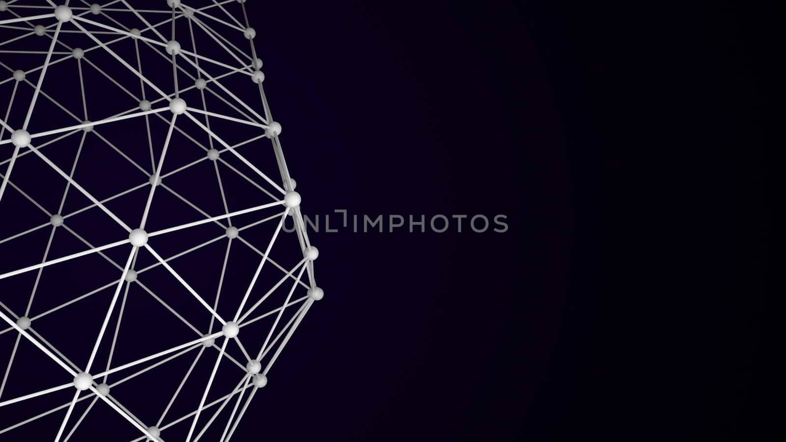 Abstract background with network surface. Seamless loop