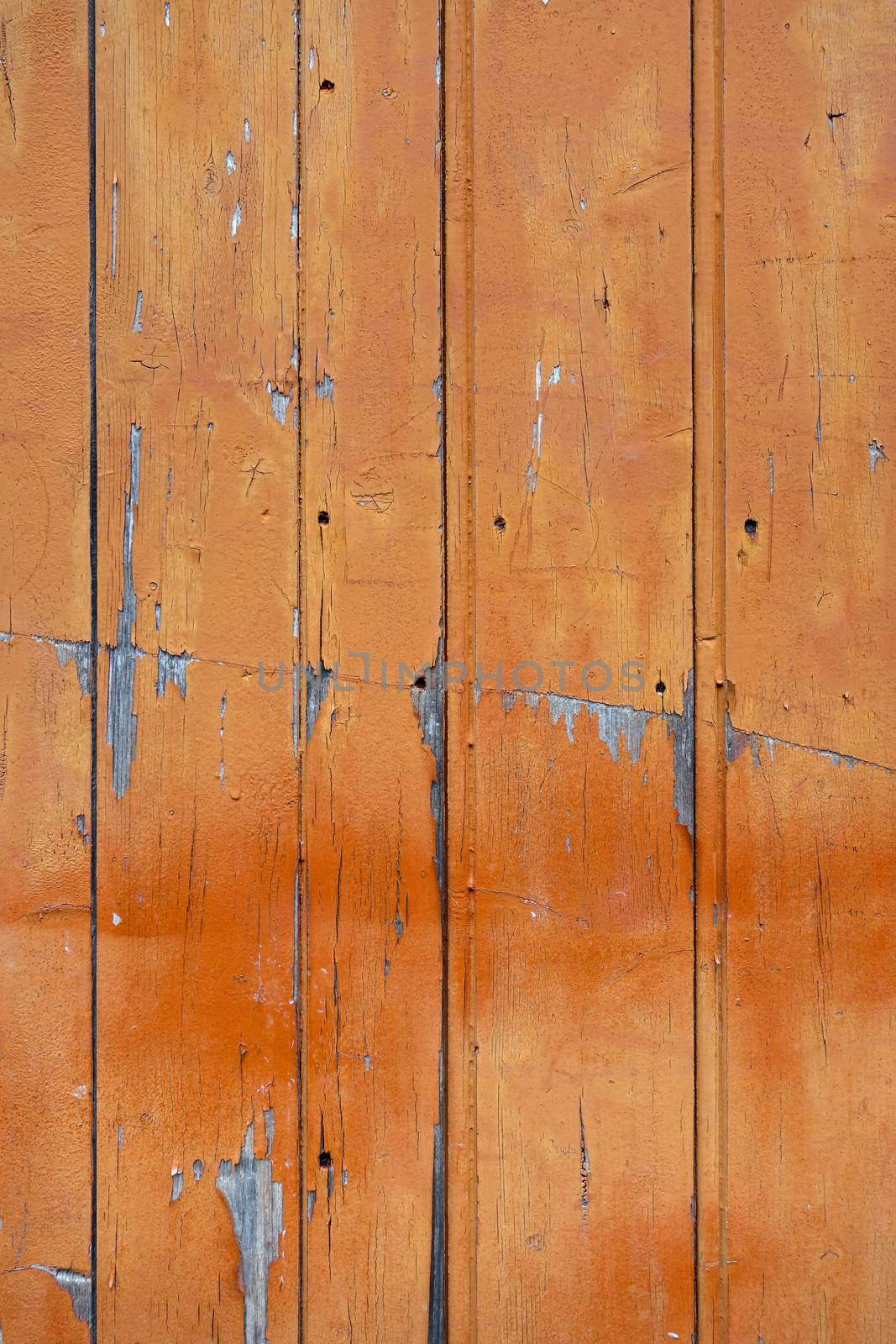 Old wood board painted orange, background texture