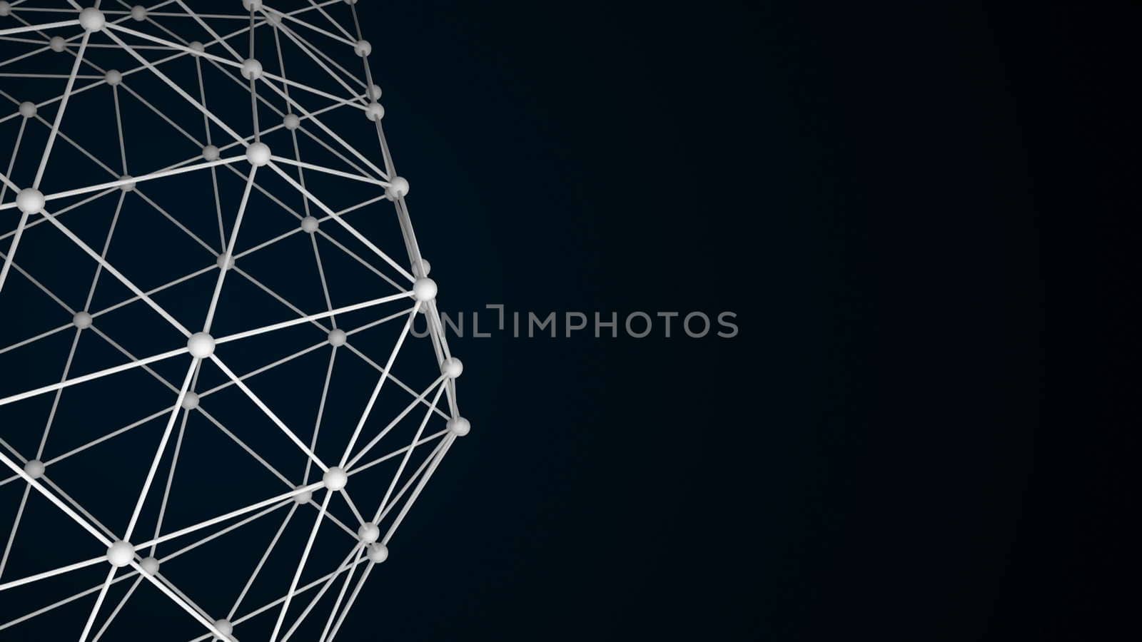 Abstract background with network surface. Seamless loop