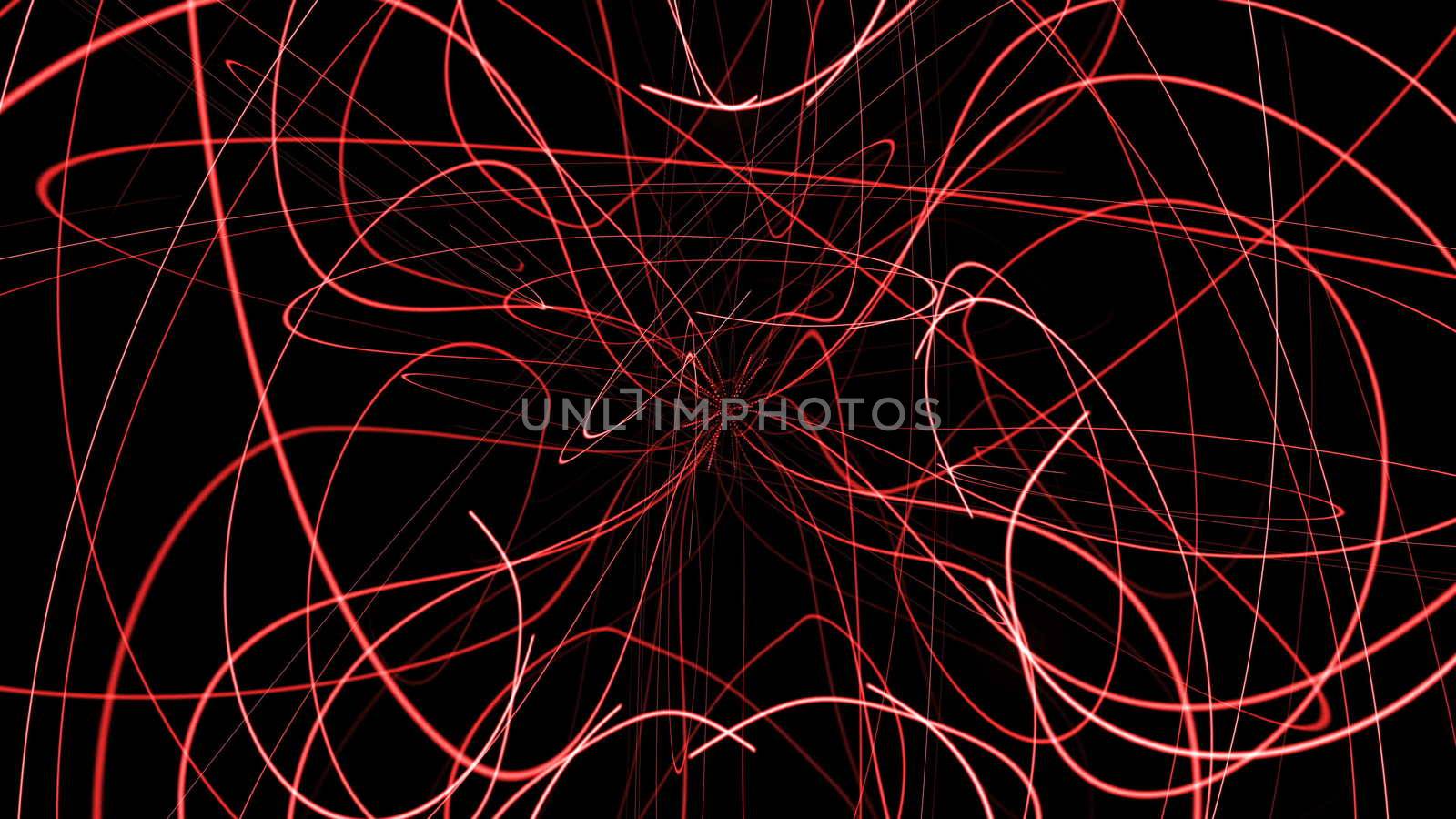 Abstract background with lines sphere. Digital illustration. 3d rendering