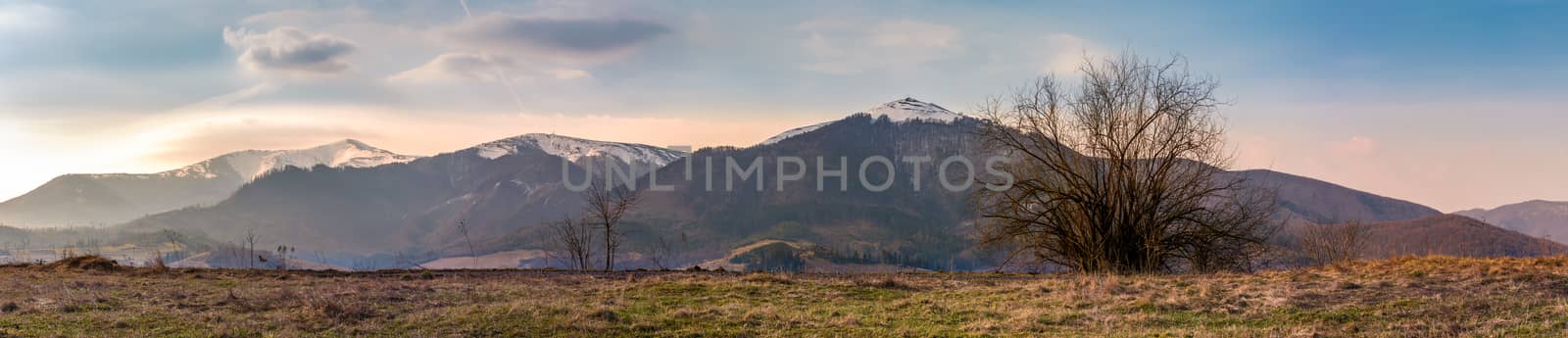 panorama of the Borzhava mountain ridge by Pellinni