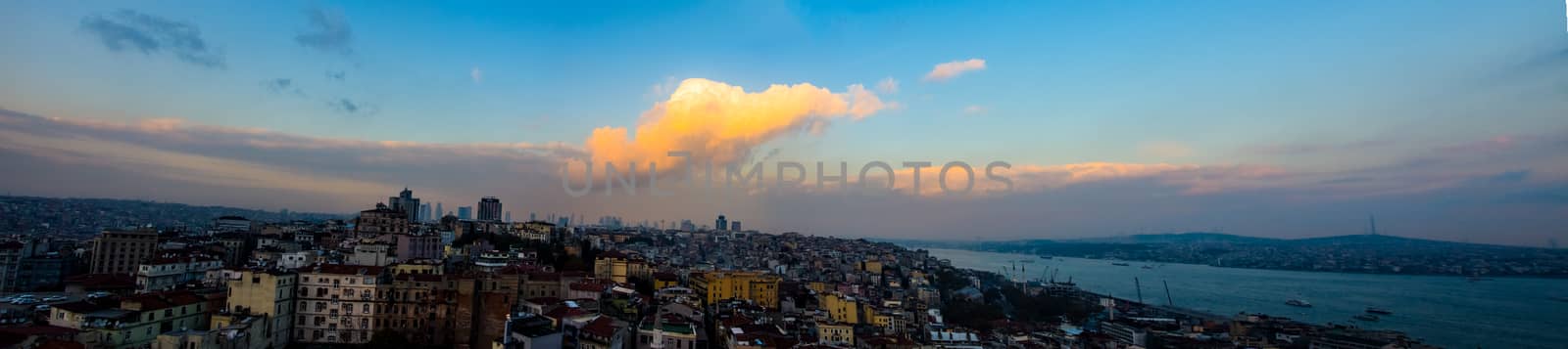 Panoramic view of the part of Istanbul from the Galata Tower