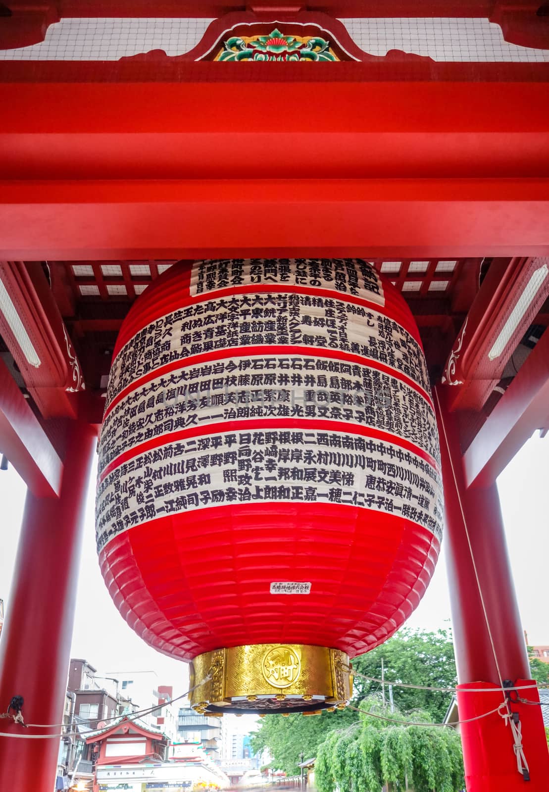 Lantern in Kaminarimon gate, Senso-ji temple, Tokyo, Japan by daboost