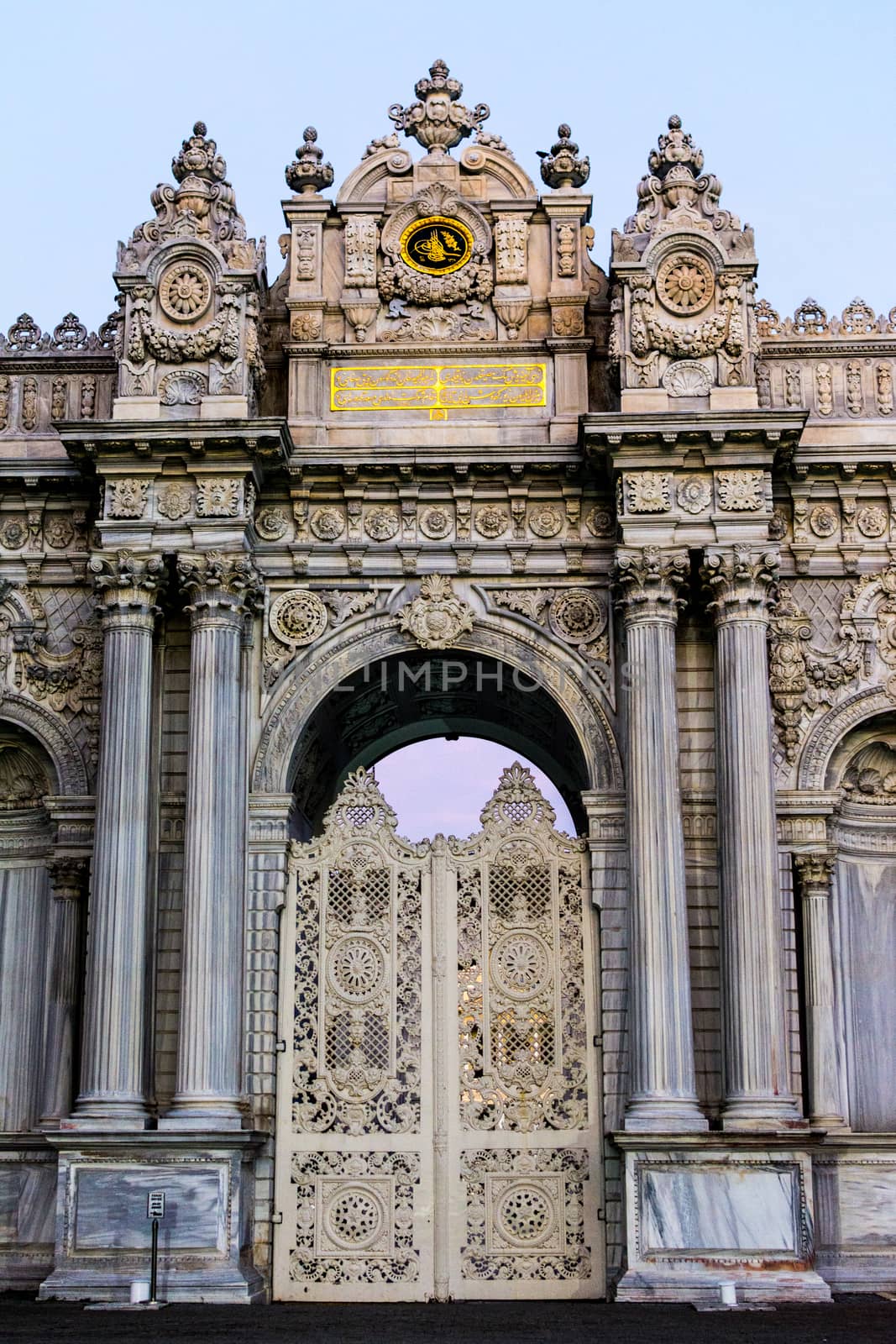 Dolmabahce palace front door in Besiktas part of  Istanbul