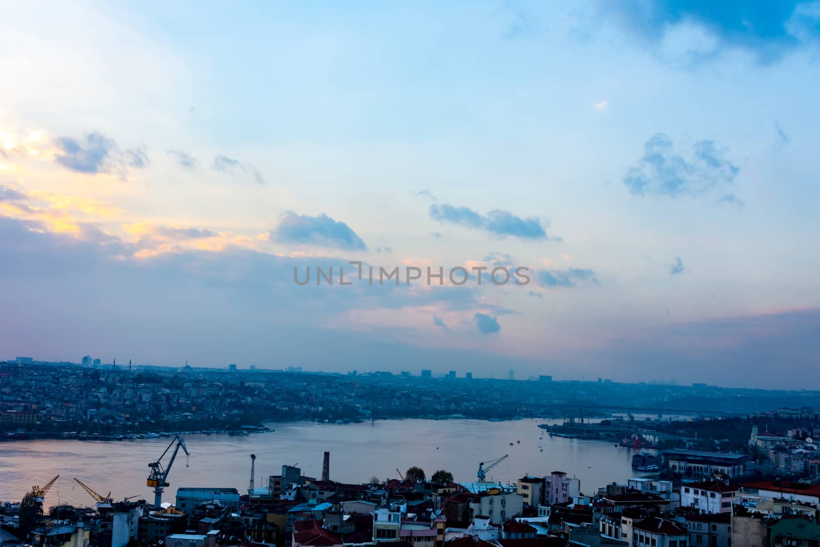 Beautiful view to the urban part of the city of Istanbul and the Marmara sea