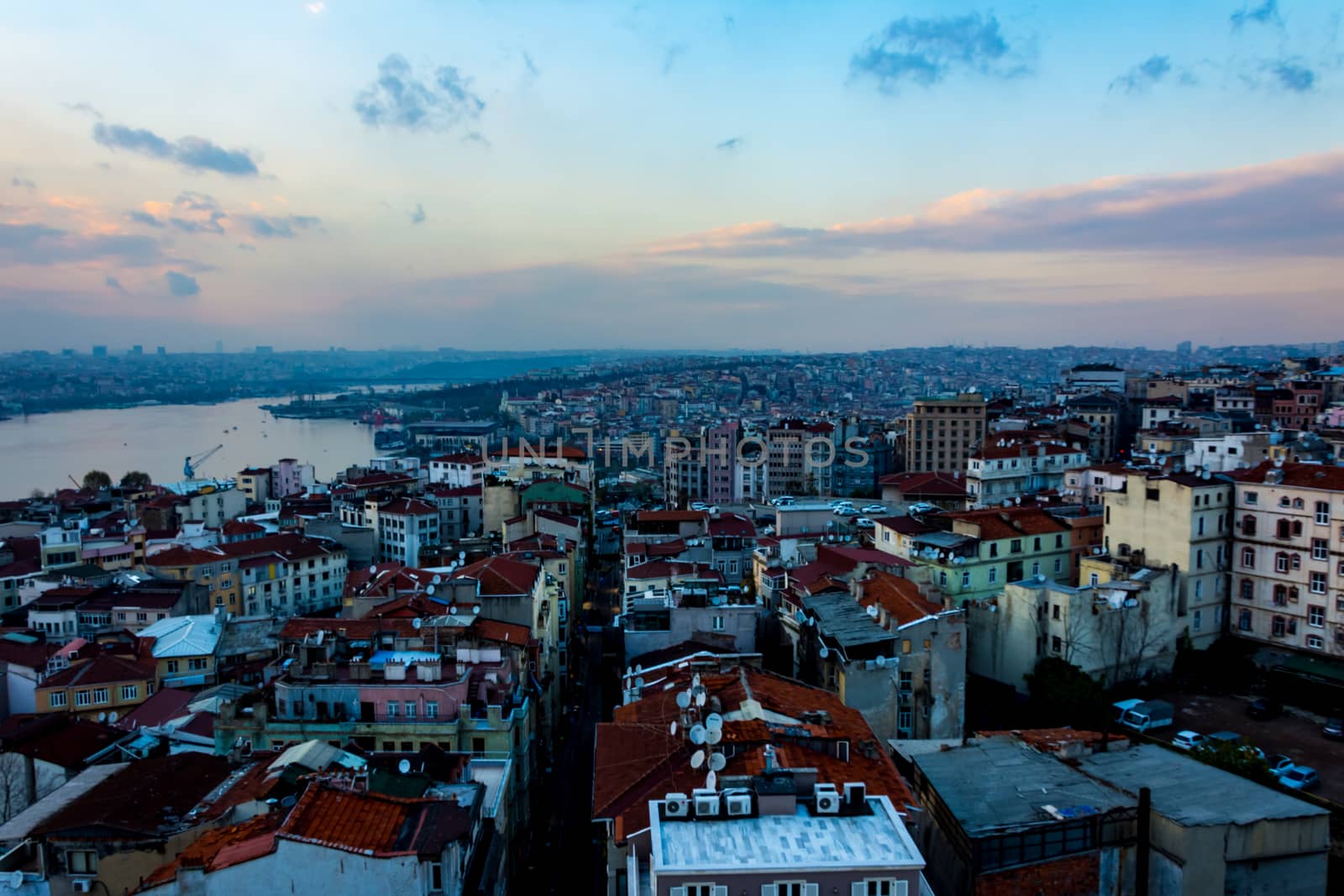 Beautiful view to the urban part of the city of Istanbul and the Marmara sea