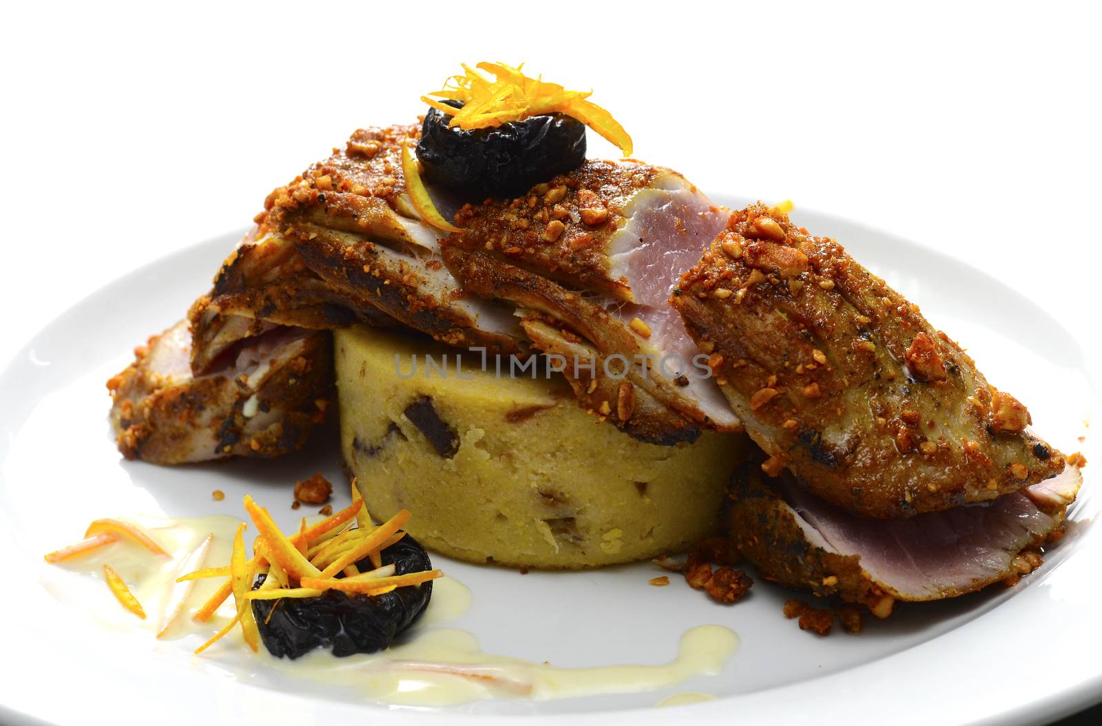 Close up view on nice arranged chicken