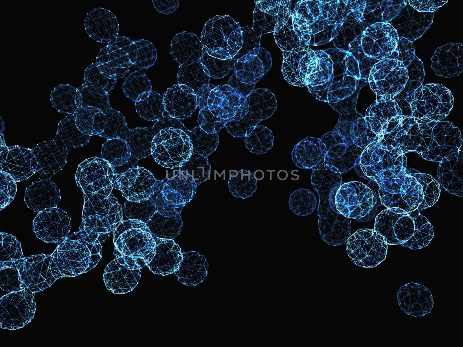 Abstract Particles Background. 3d illustration. Digital Concept