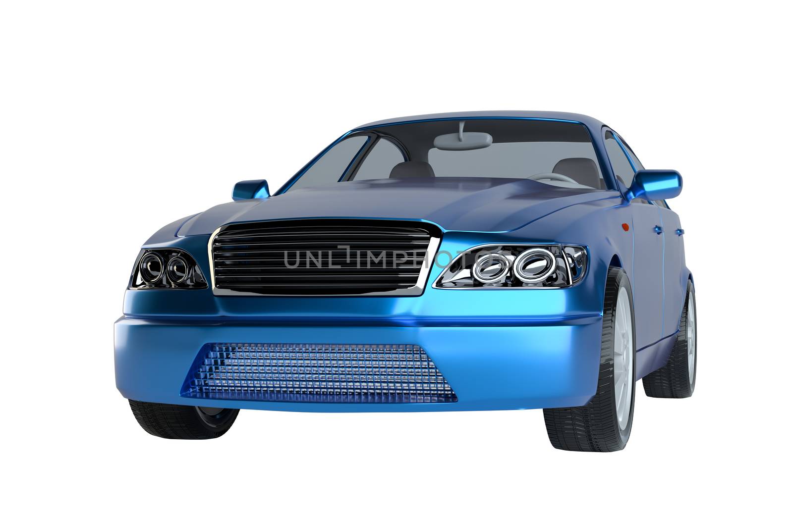 A CG render of a generic luxury sedan. 3d illustration