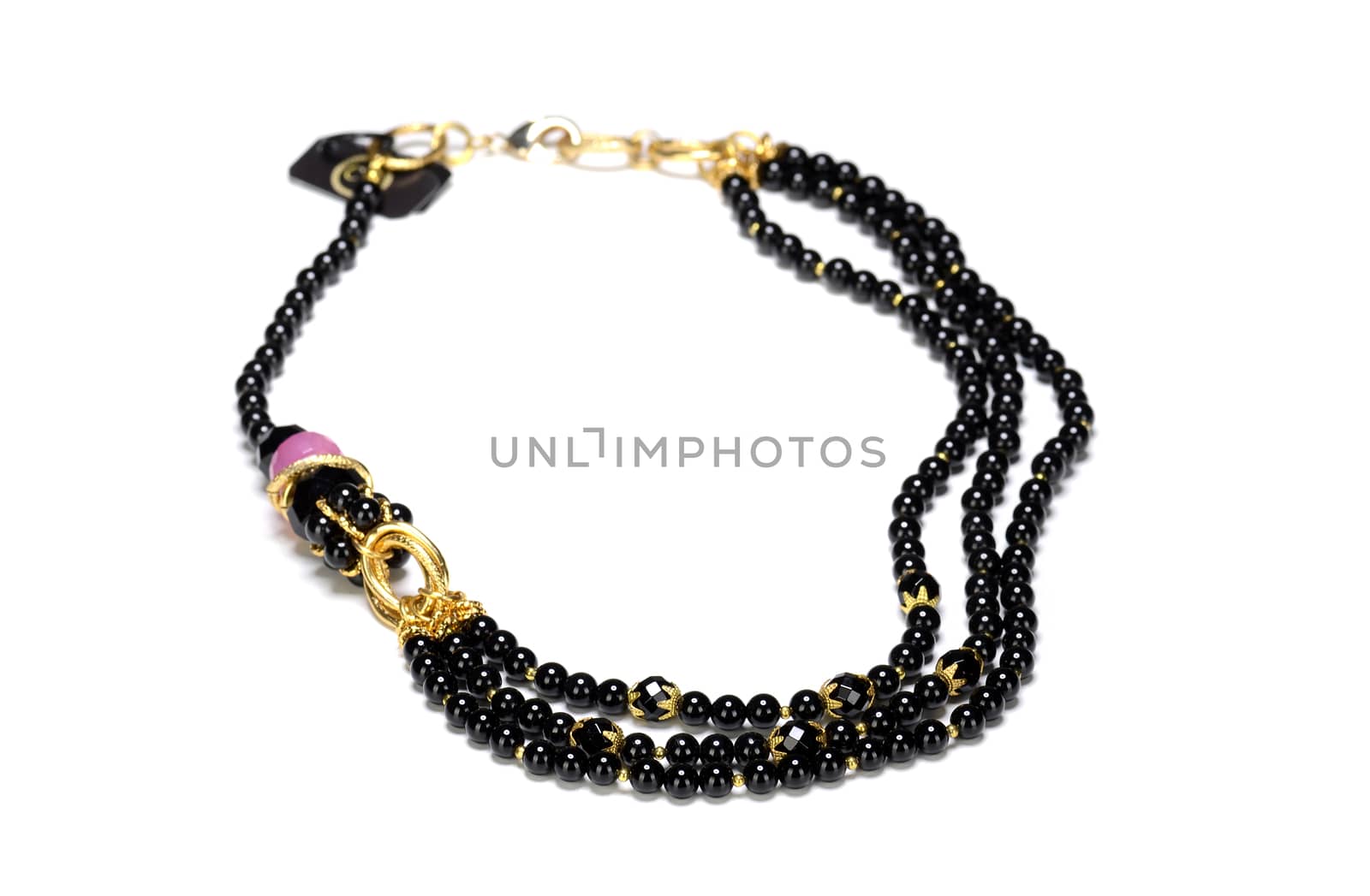 Beautiful luxurious necklace isolated on white background