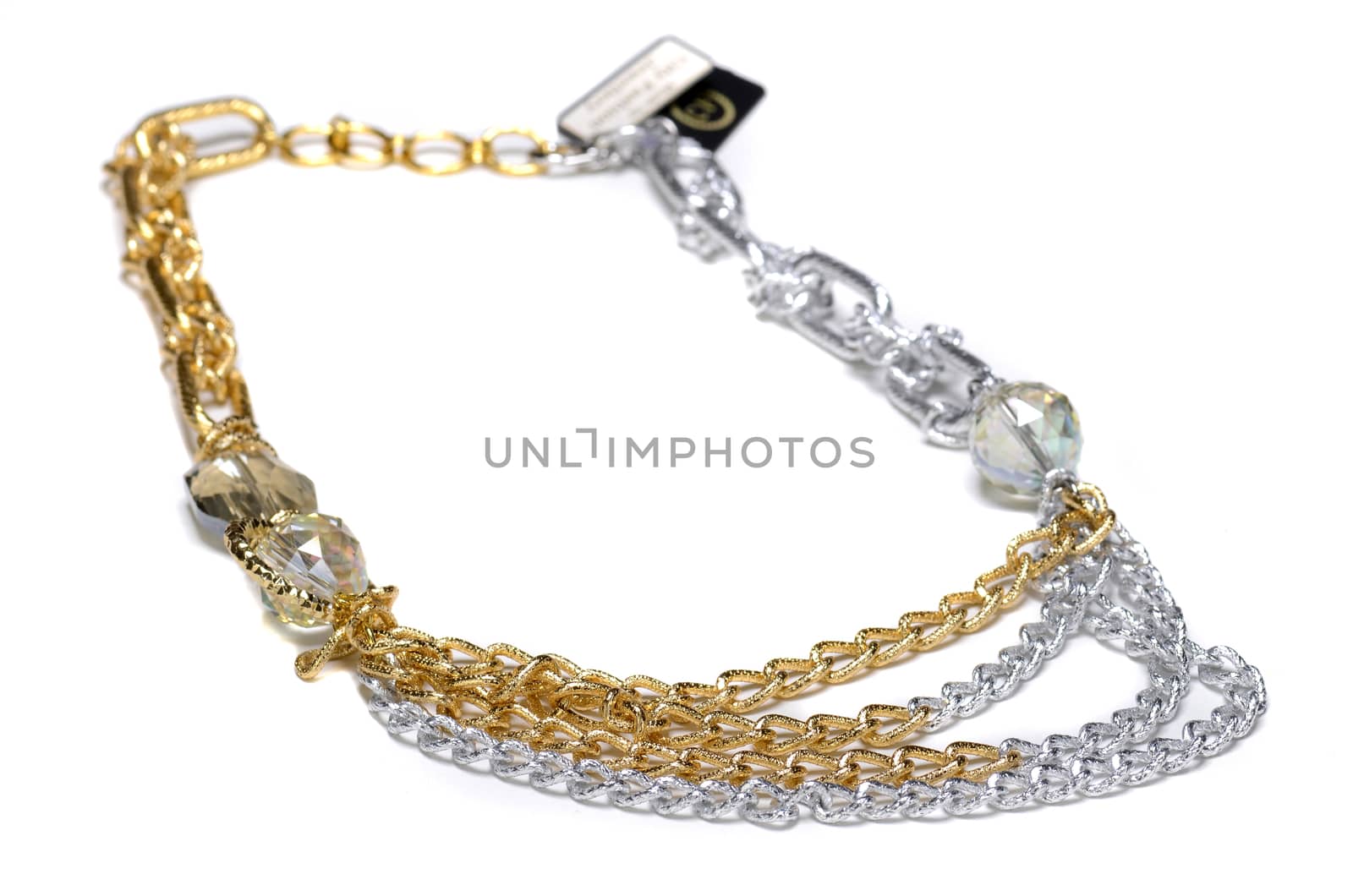 Beautiful luxurious necklace isolated on white background