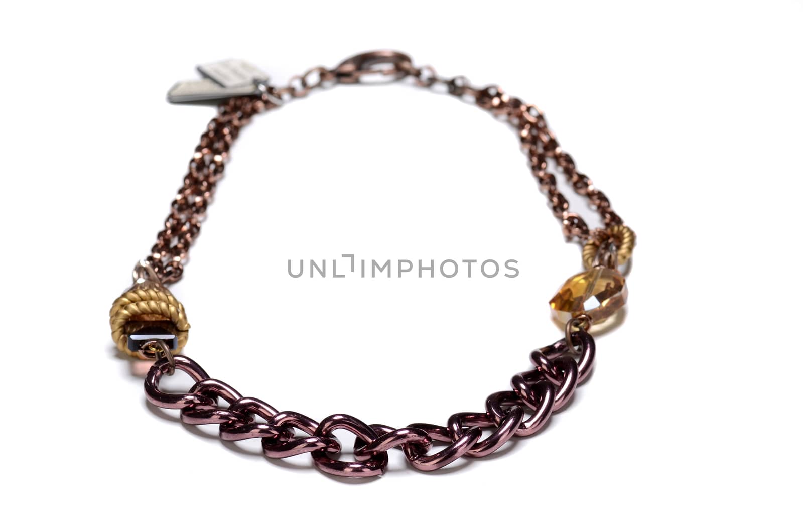 Beautiful luxurious necklace isolated on white background