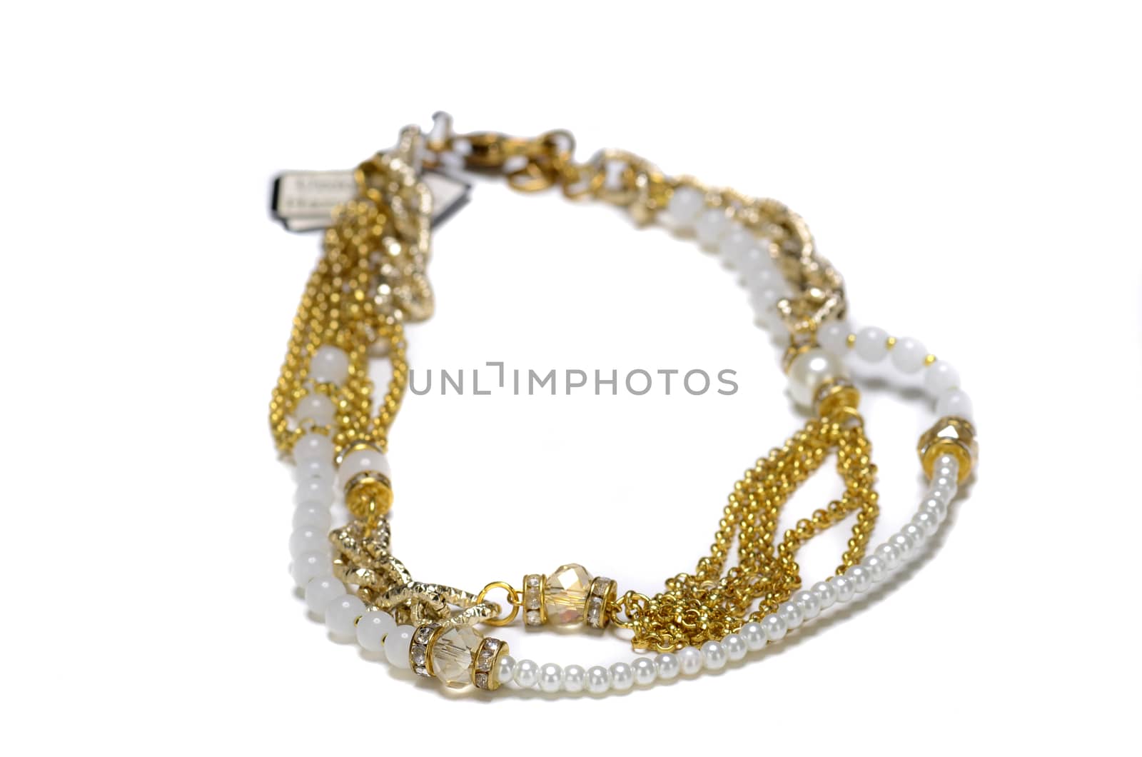 Beautiful luxurious necklace isolated on white background