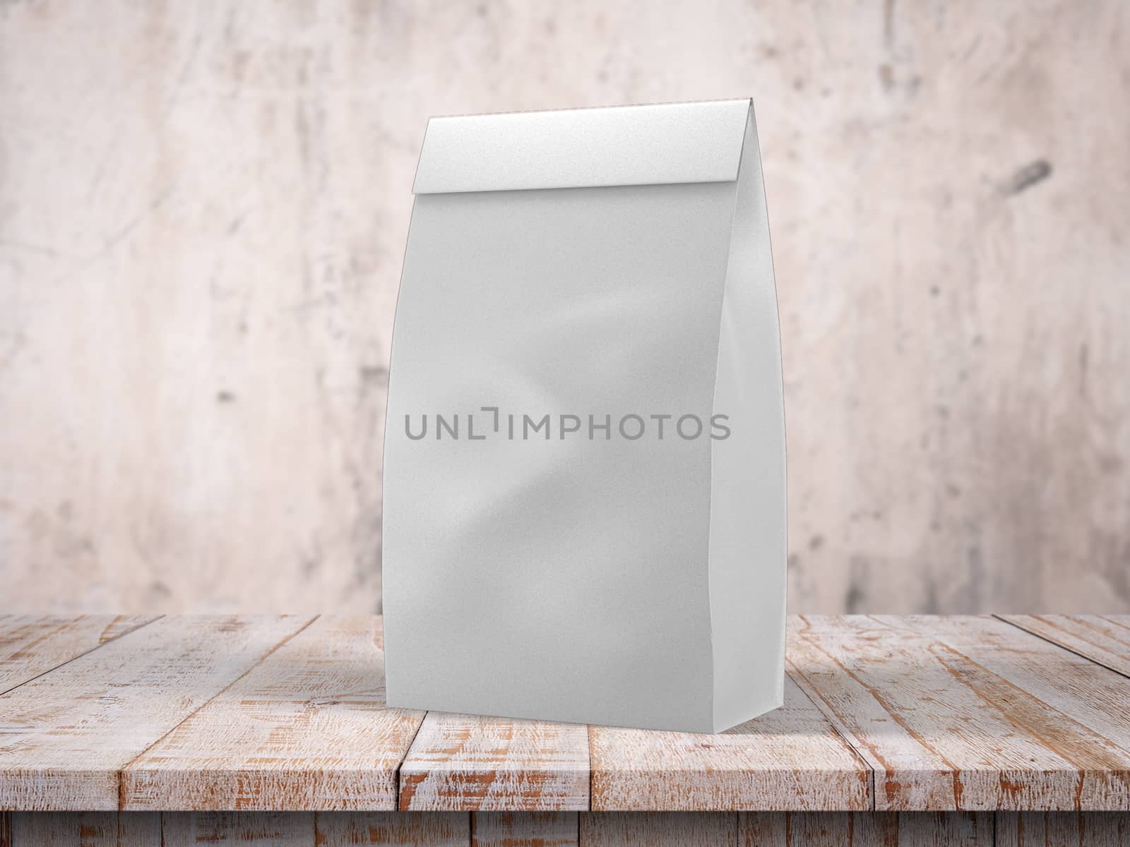 paper package for products on wooden background