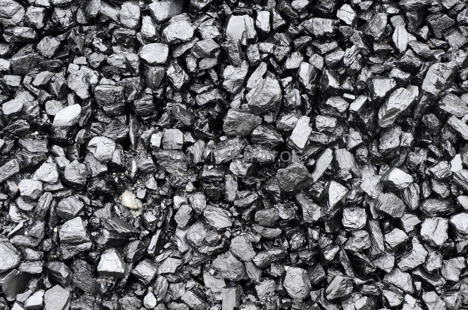 Close up view of black coal as background