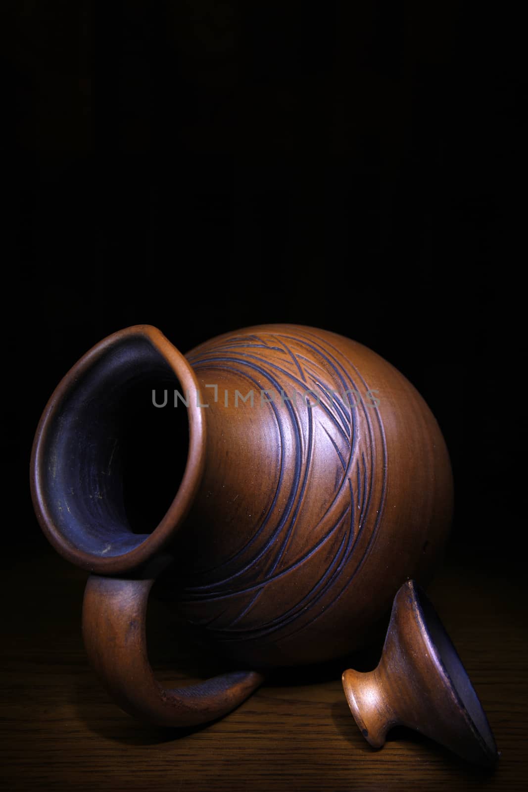Ceramic Jug  pitcher studio quality black background