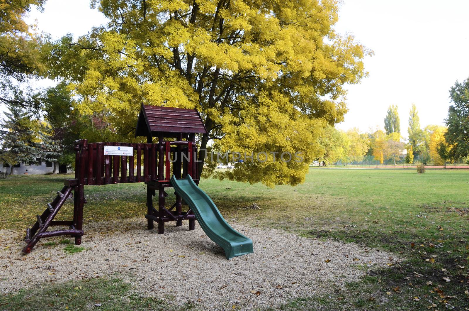 View on beautiful well maintained large park