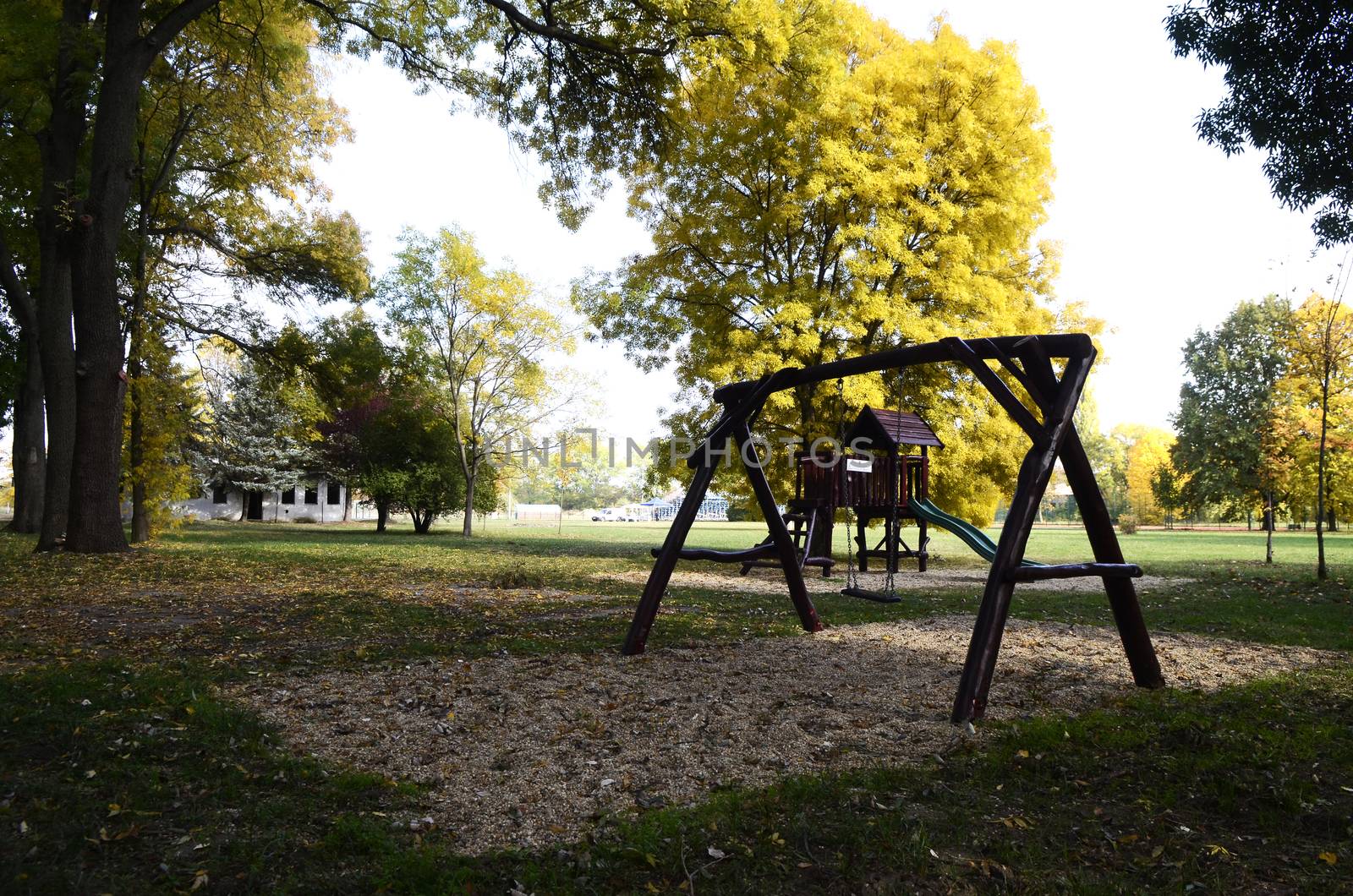 View on beautiful well maintained large park