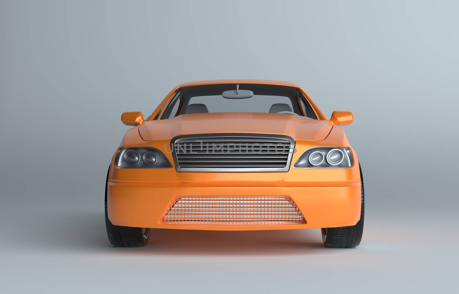 3d illustration of a luxury sports car, studio background
