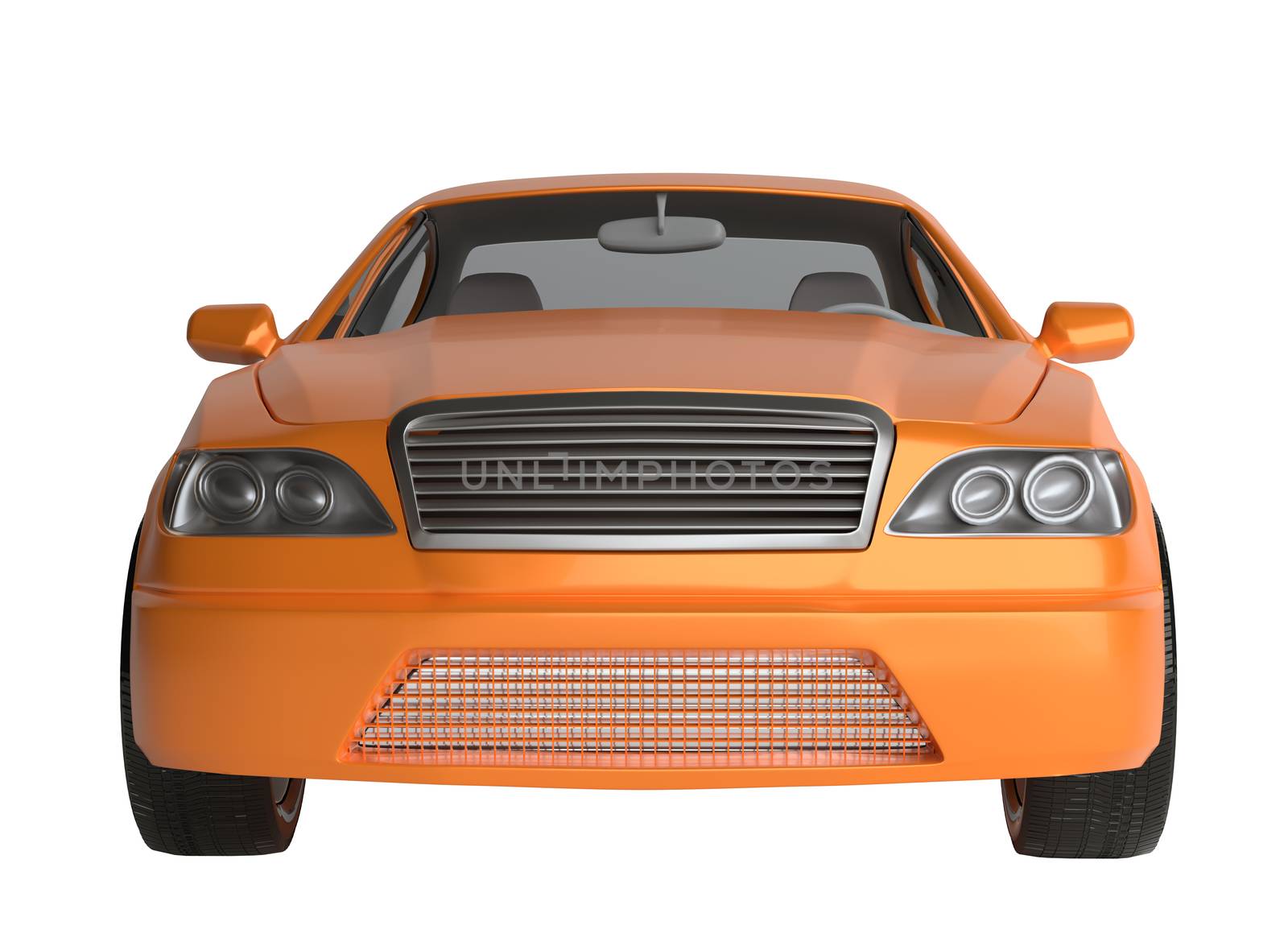 A CG render of a generic luxury sedan. 3d illustration