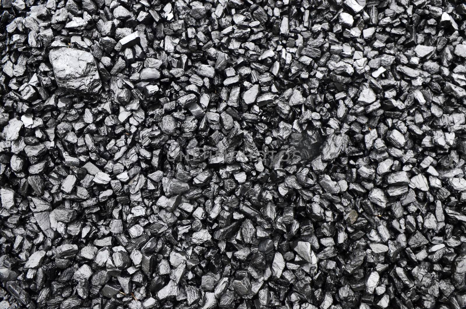 Close up view of black coal as background