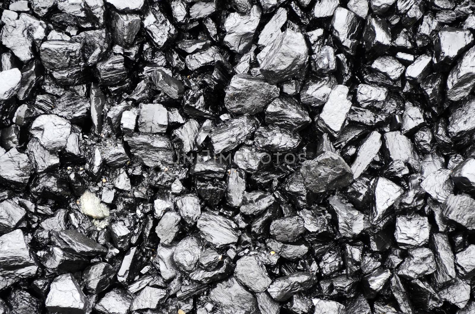 Close up view of black coal as background