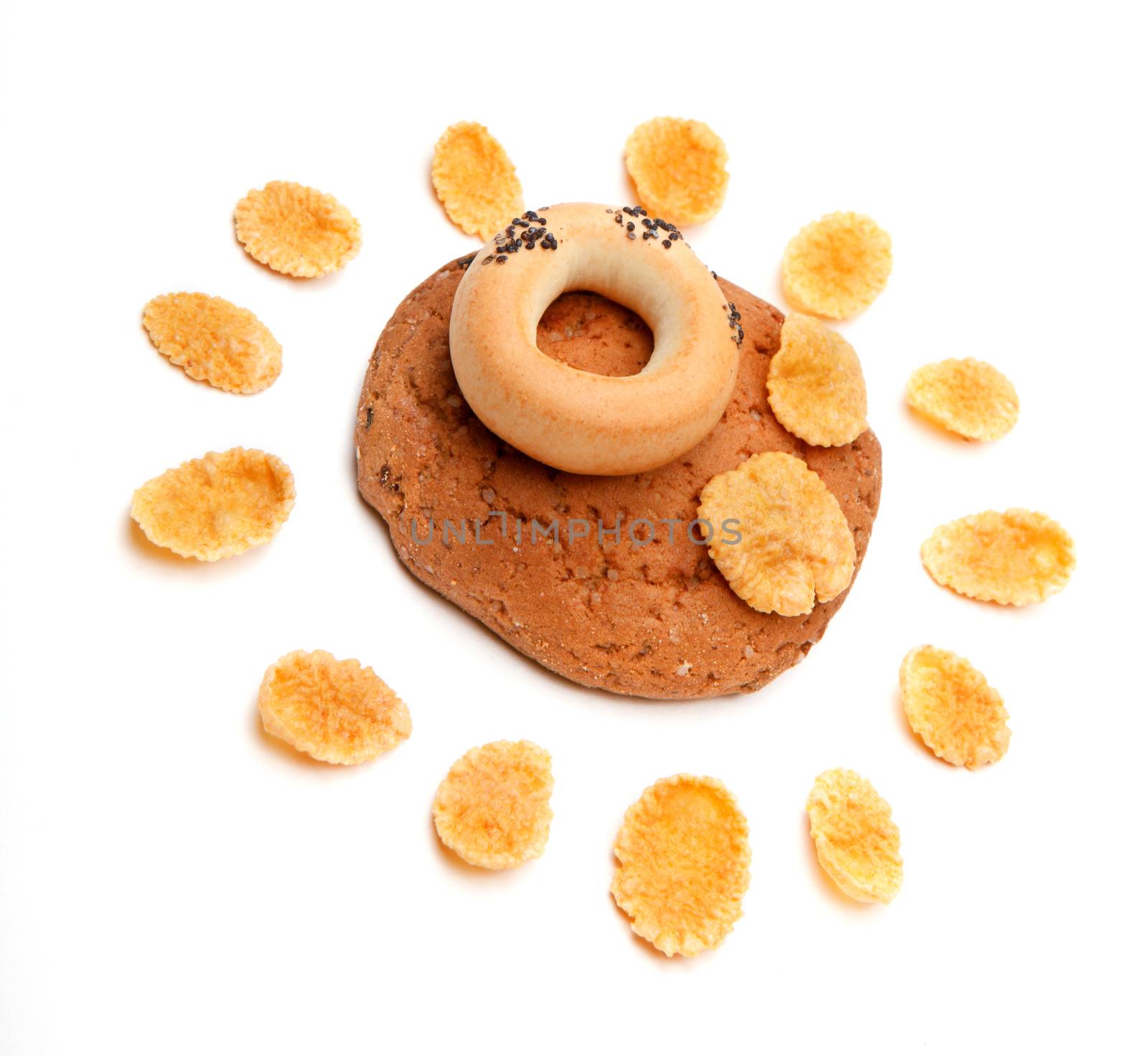 Cookies Flakes Studio quality white background