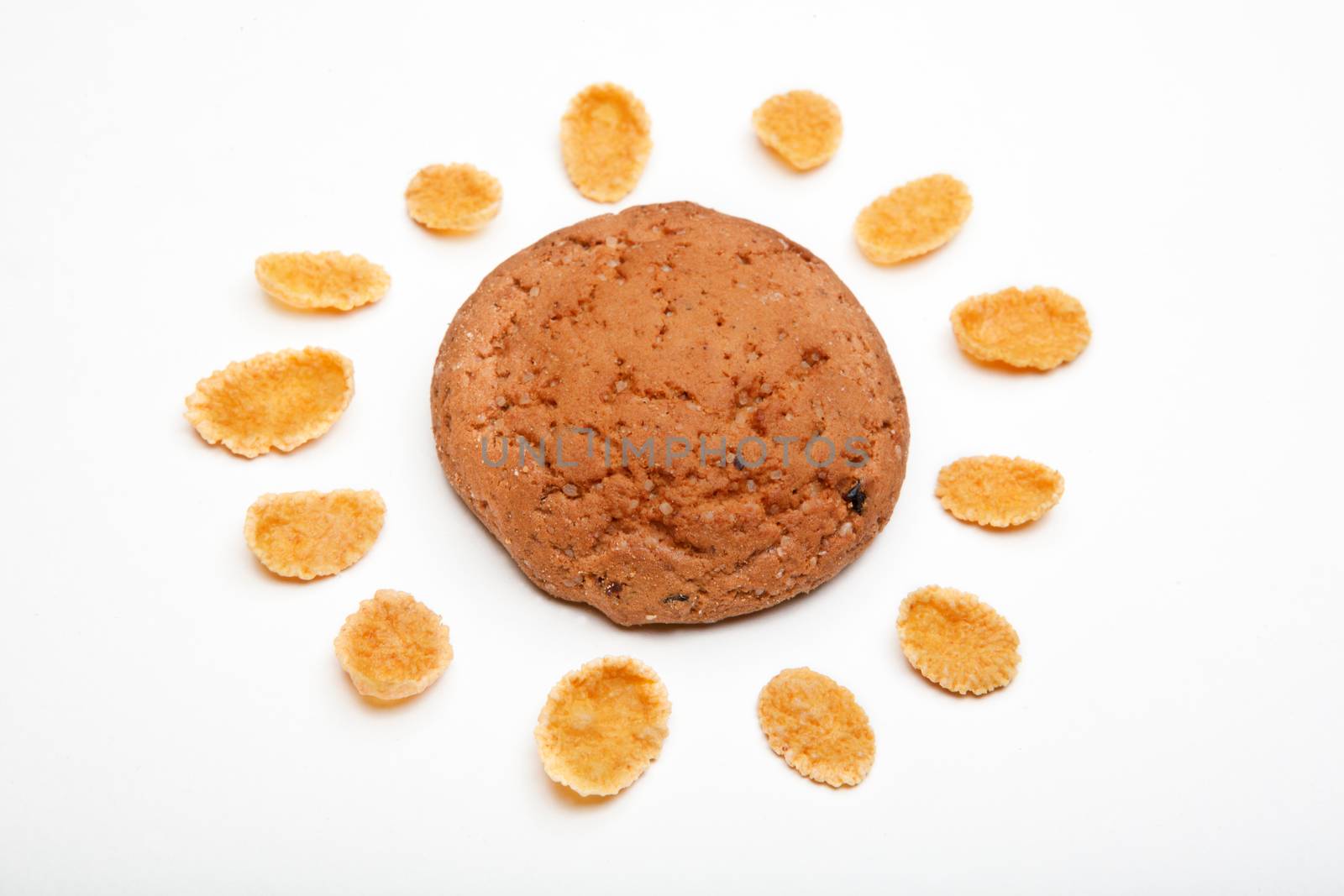 Cookies Flakes Studio quality white background