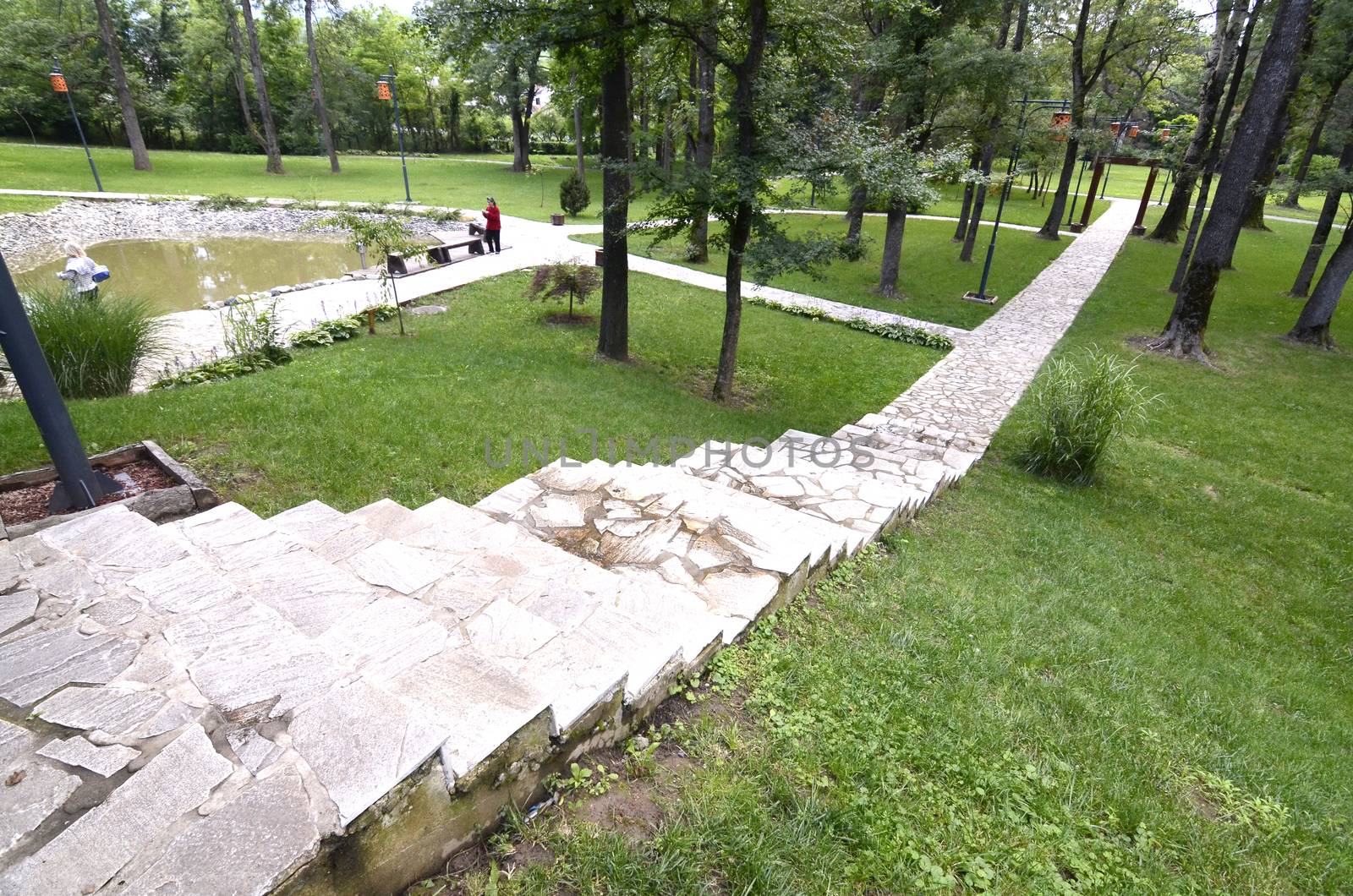 View on beautiful well maintained large park