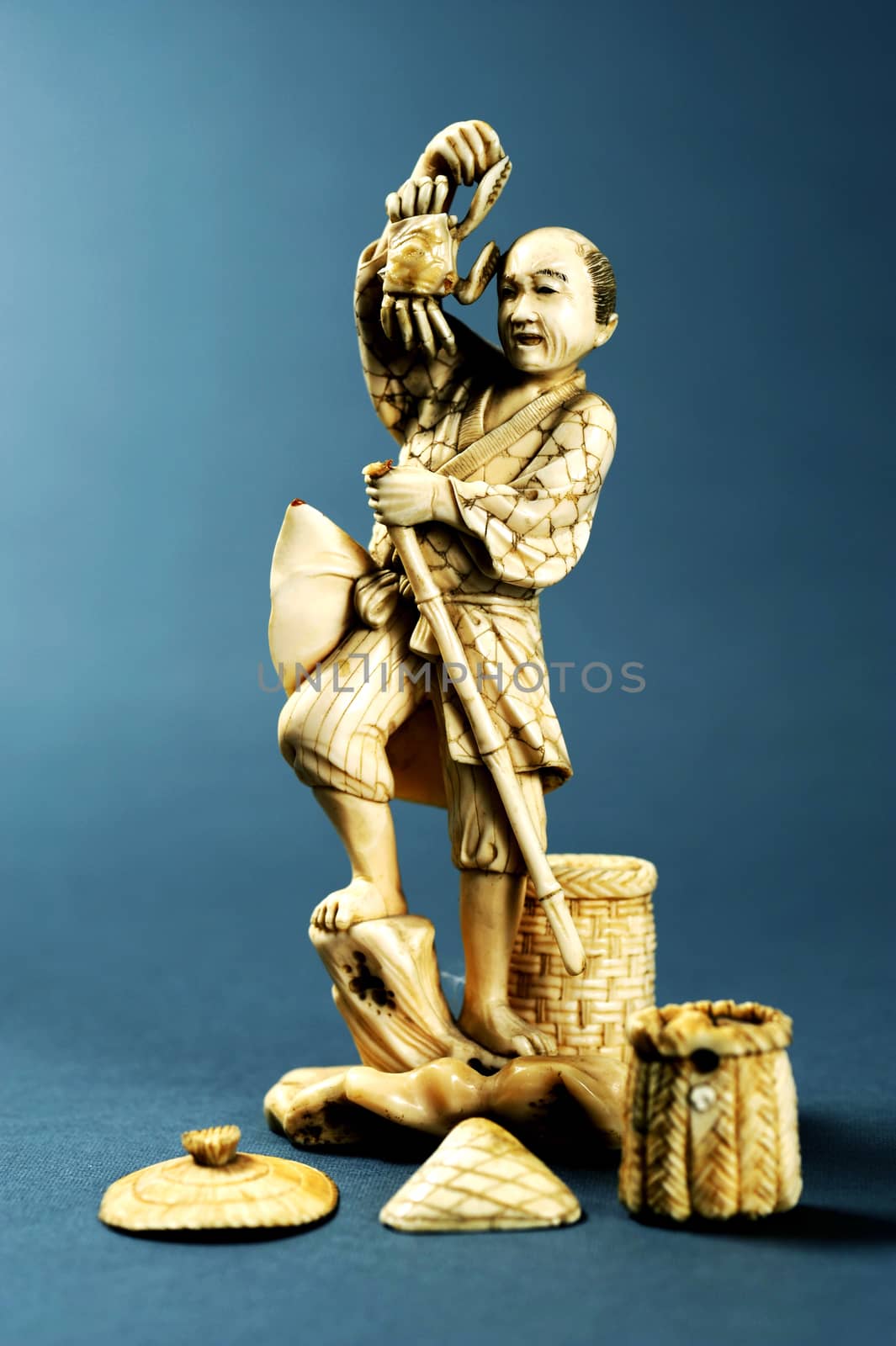 Small beautiful isolated shiny decorative porcelain figure