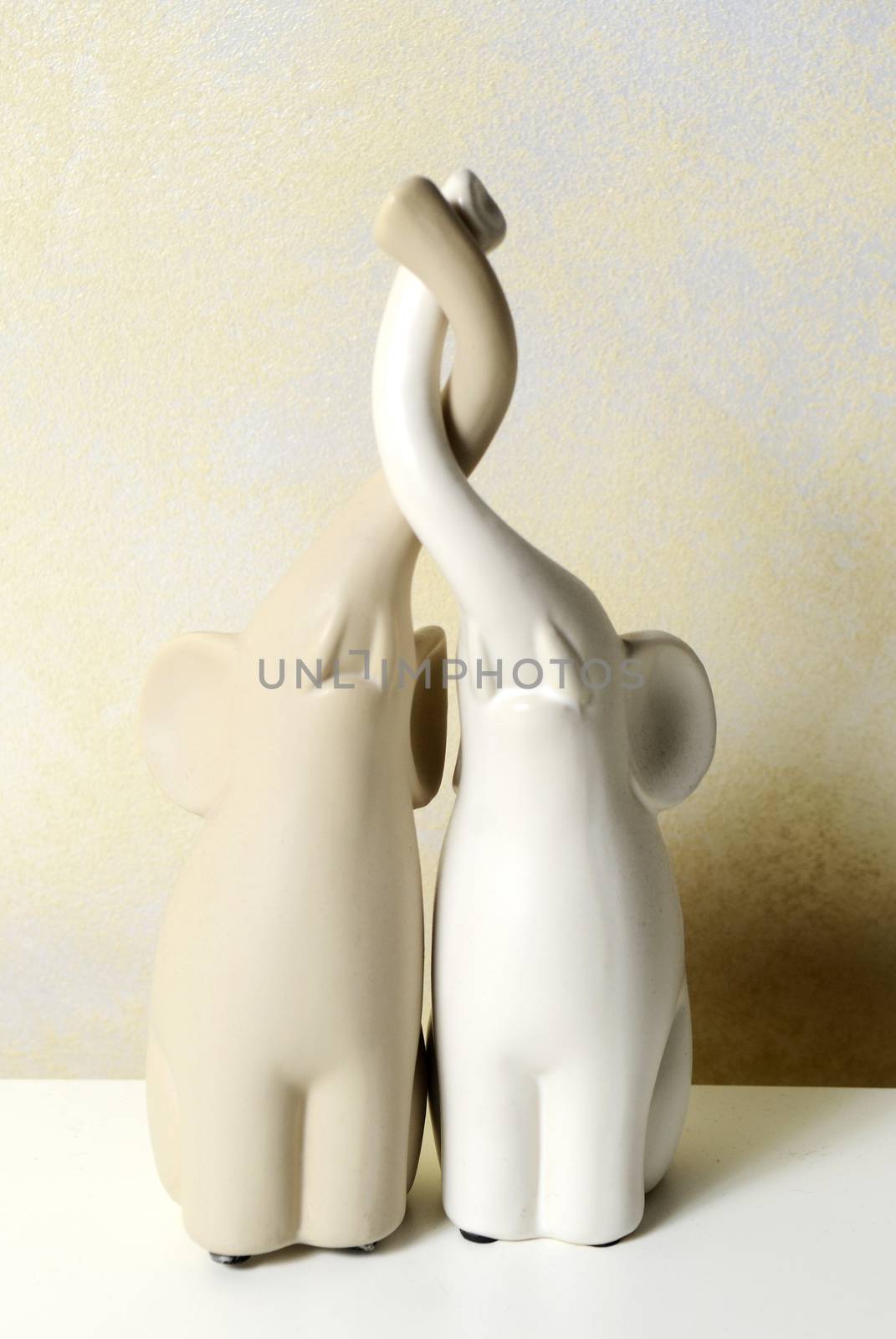 Small beautiful isolated shiny decorative porcelain figure