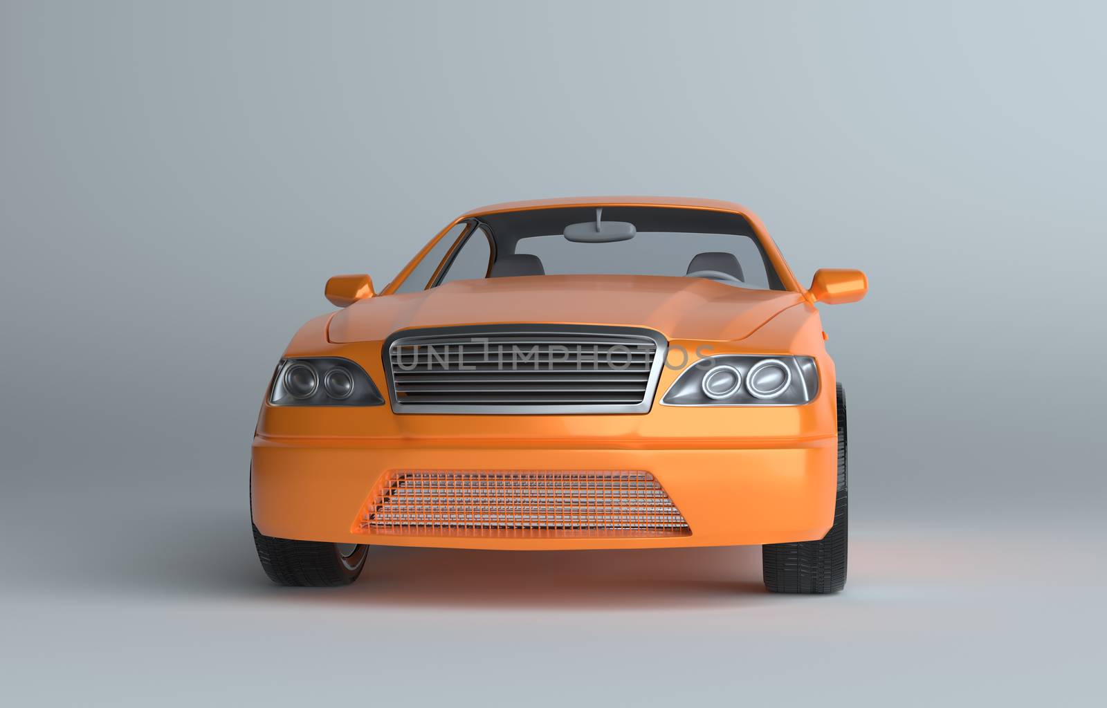 3d illustration of a luxury sports car, studio background