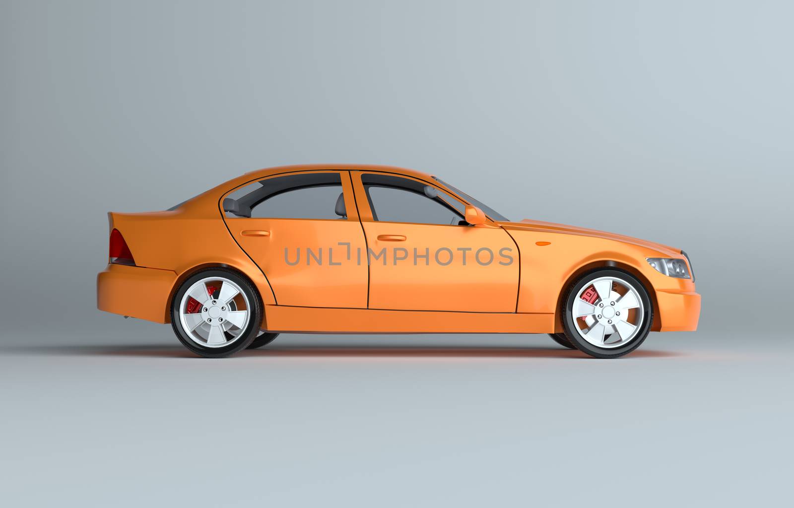 3d illustration of a luxury sports car, studio background