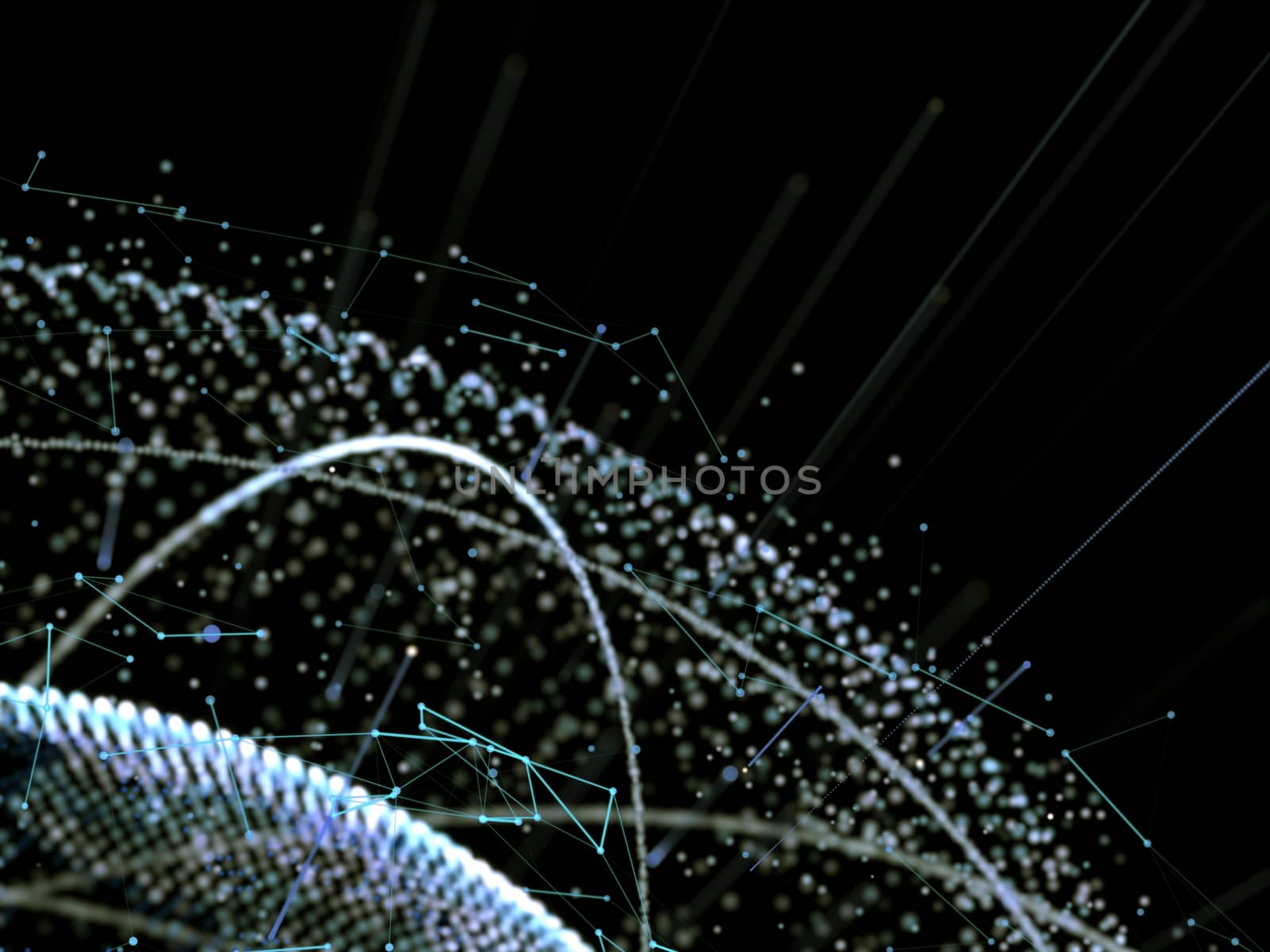 World map of points, lines. Global network connection. 3d illustration