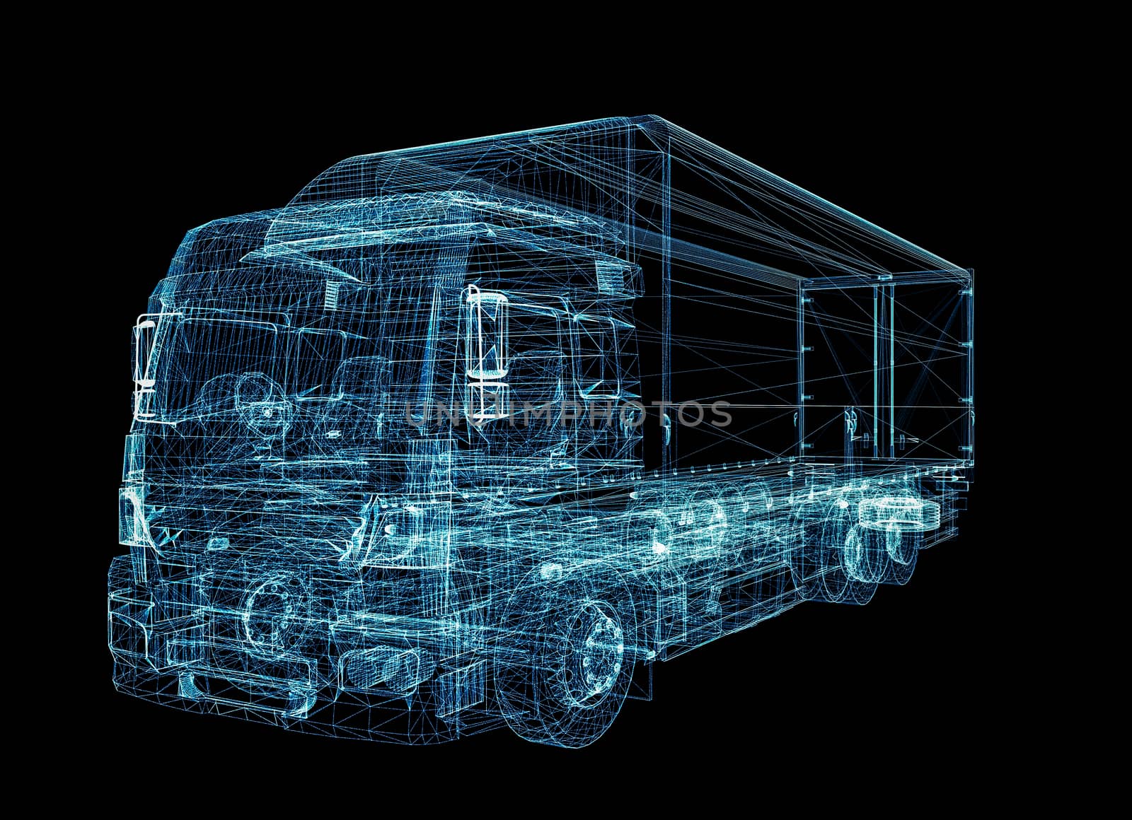 Digital Truck. The concept of digital technology by cherezoff