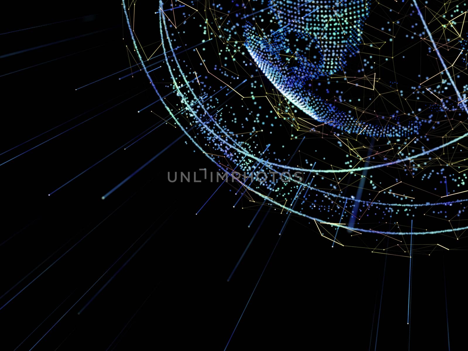 Global network and datas exchanges over the planet Earth. 3D rendering