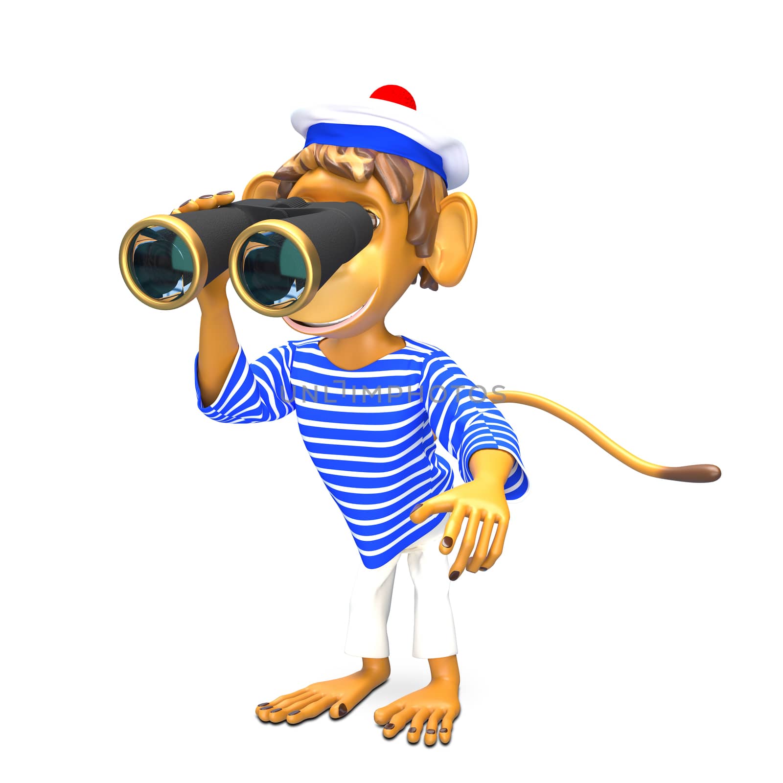 3D Illustration Monkey Sailor by brux