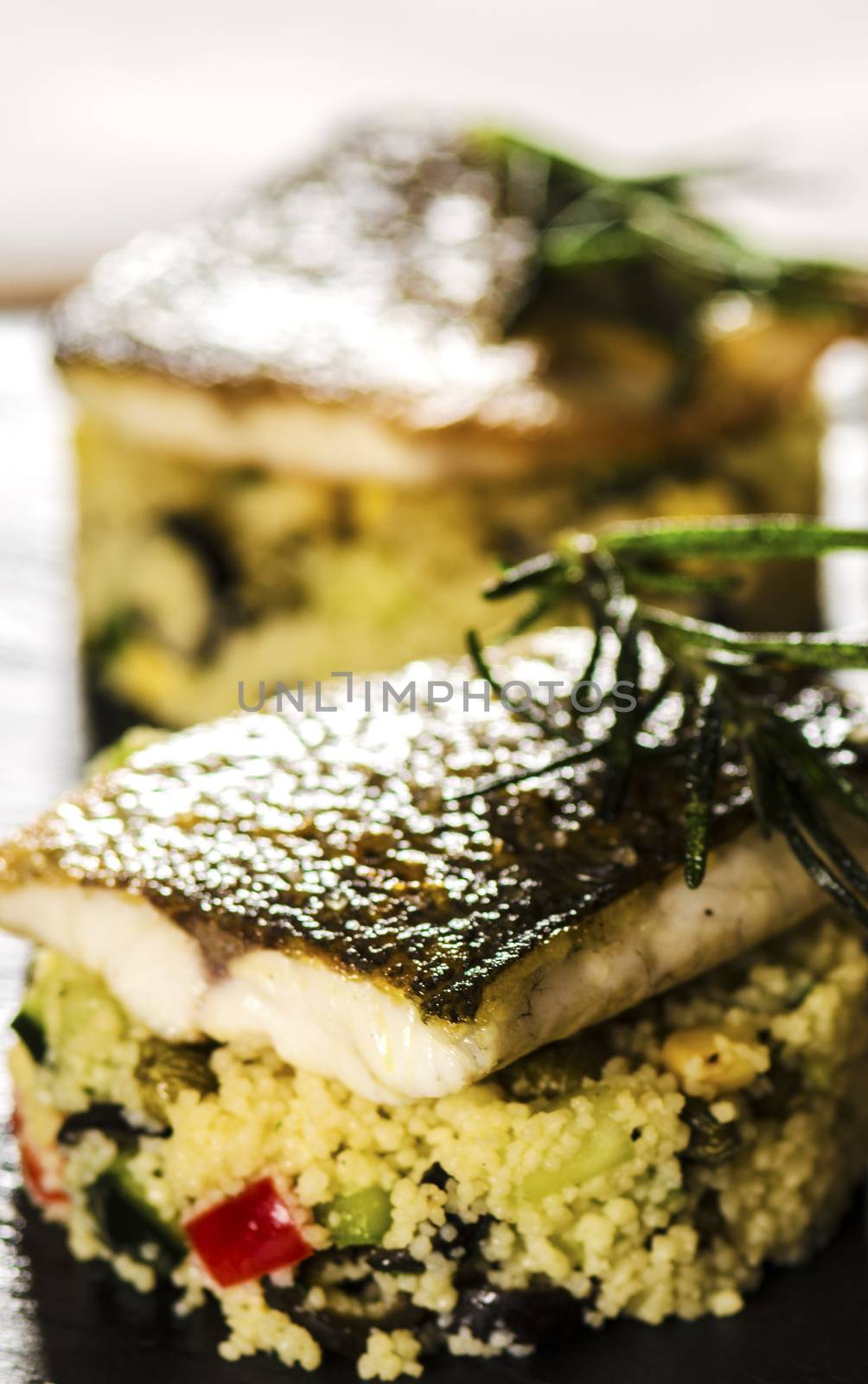 Close up view on nice arranged sea food