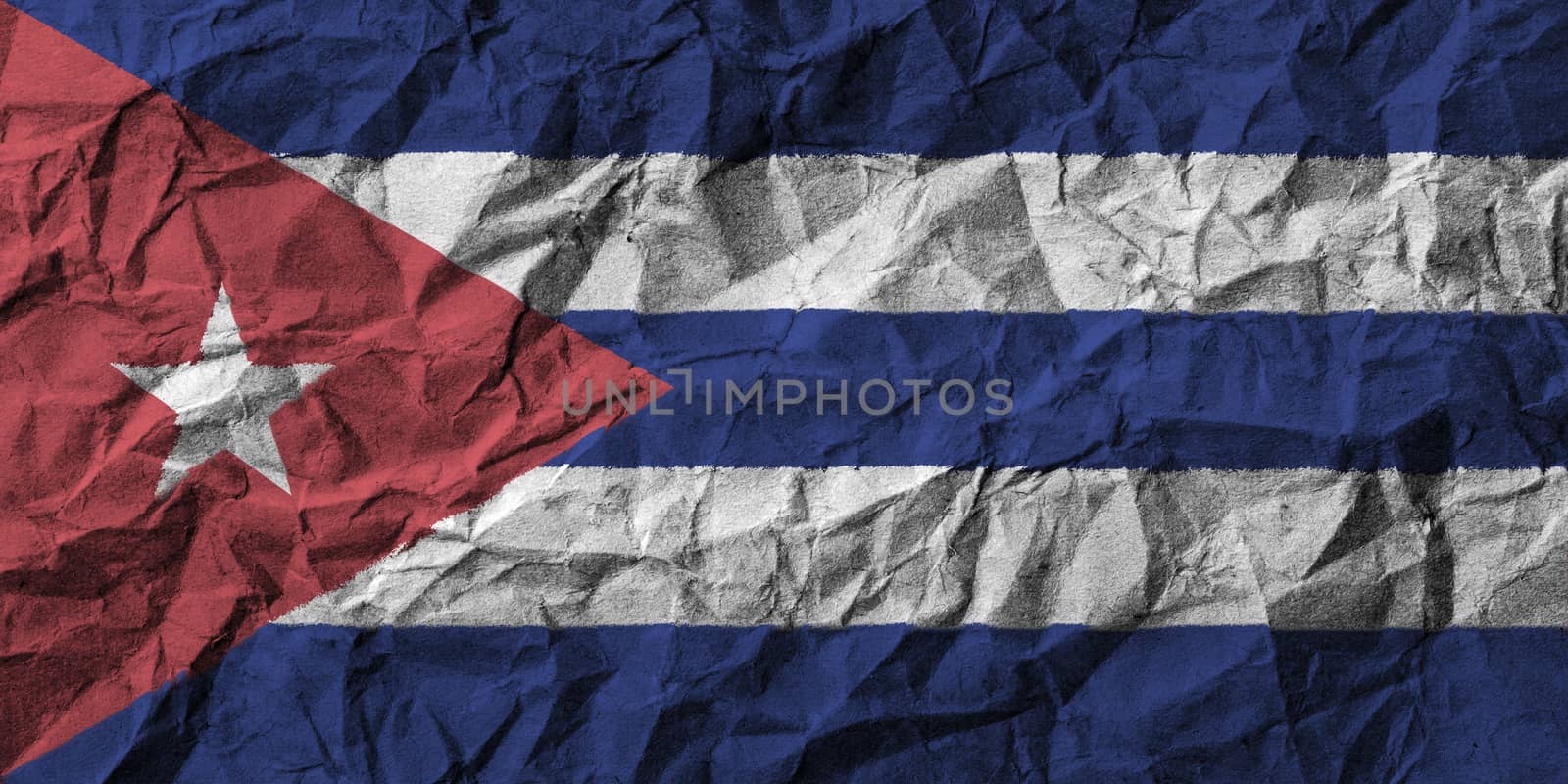 Cuba flag with high detail of crumpled paper . by stockdevil