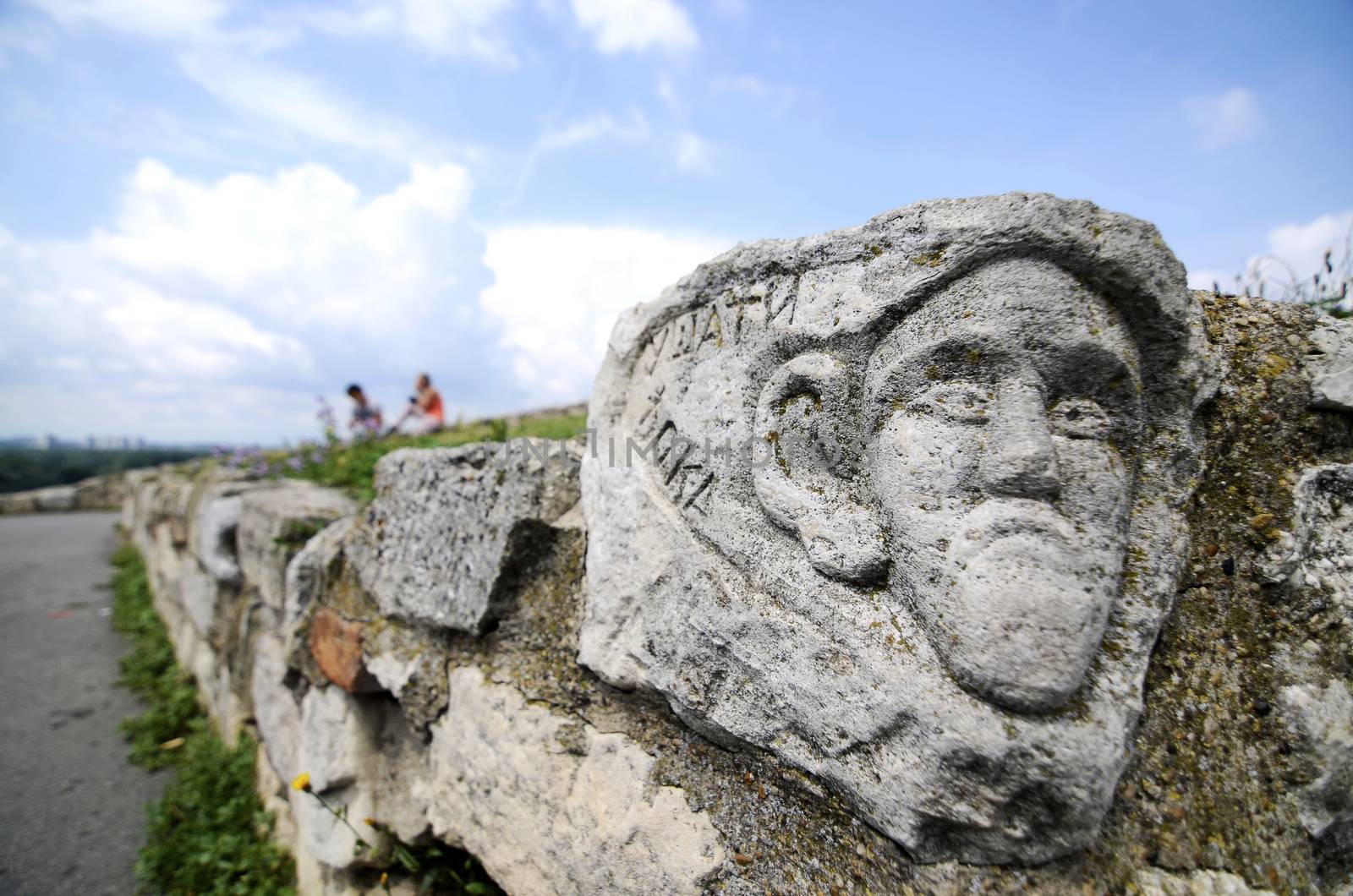 Close up view of beautiful sculpture o