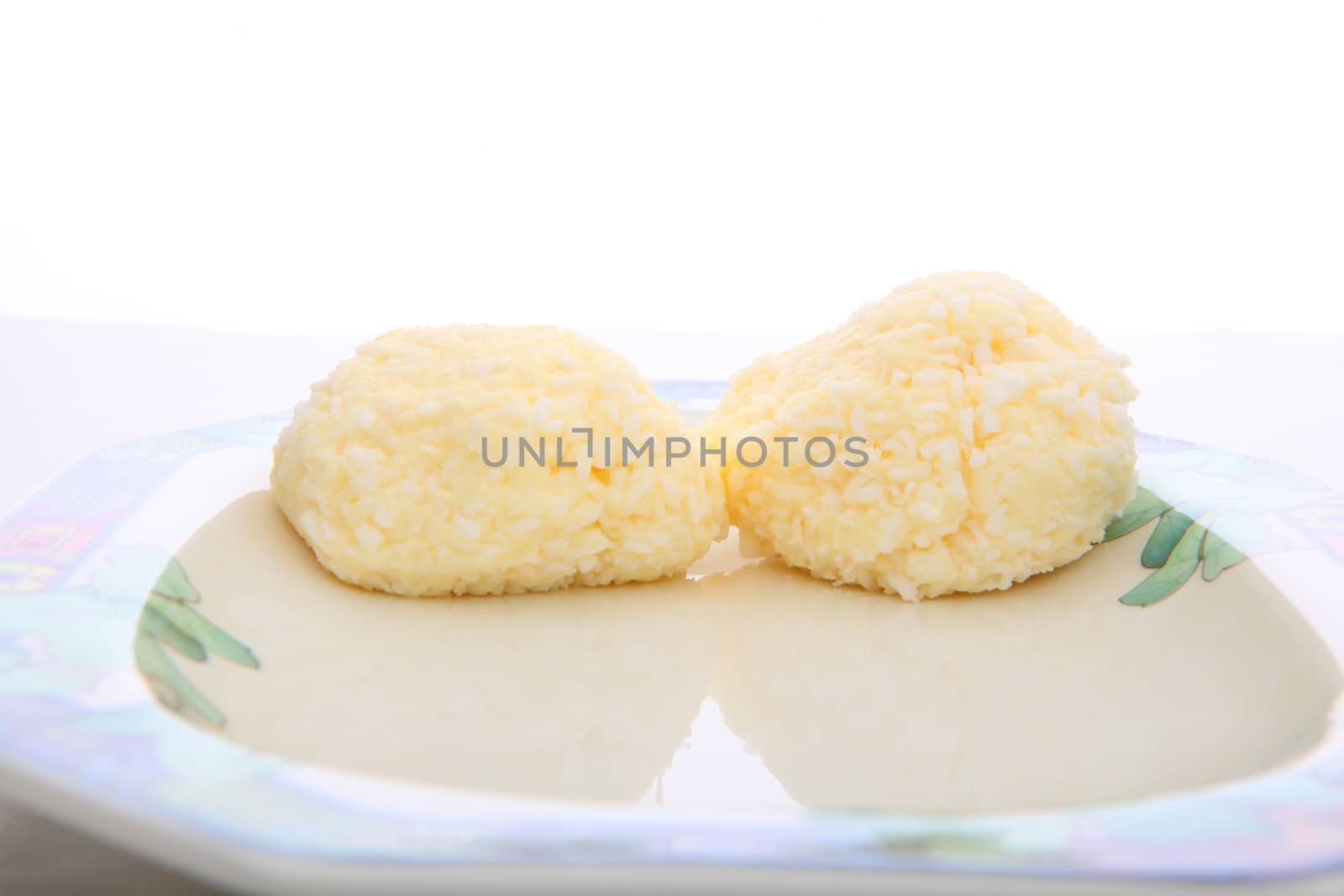 Coconut candy Sweet Dessert white background studio quality