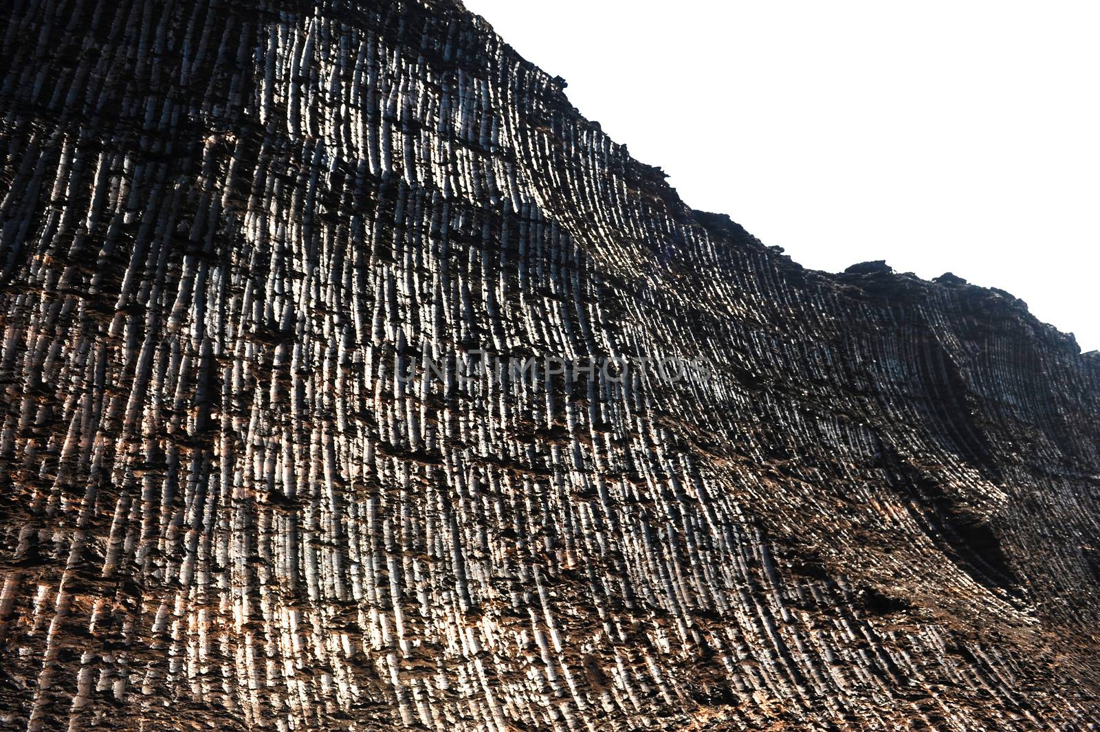 View on large surface coal mine on sunny day