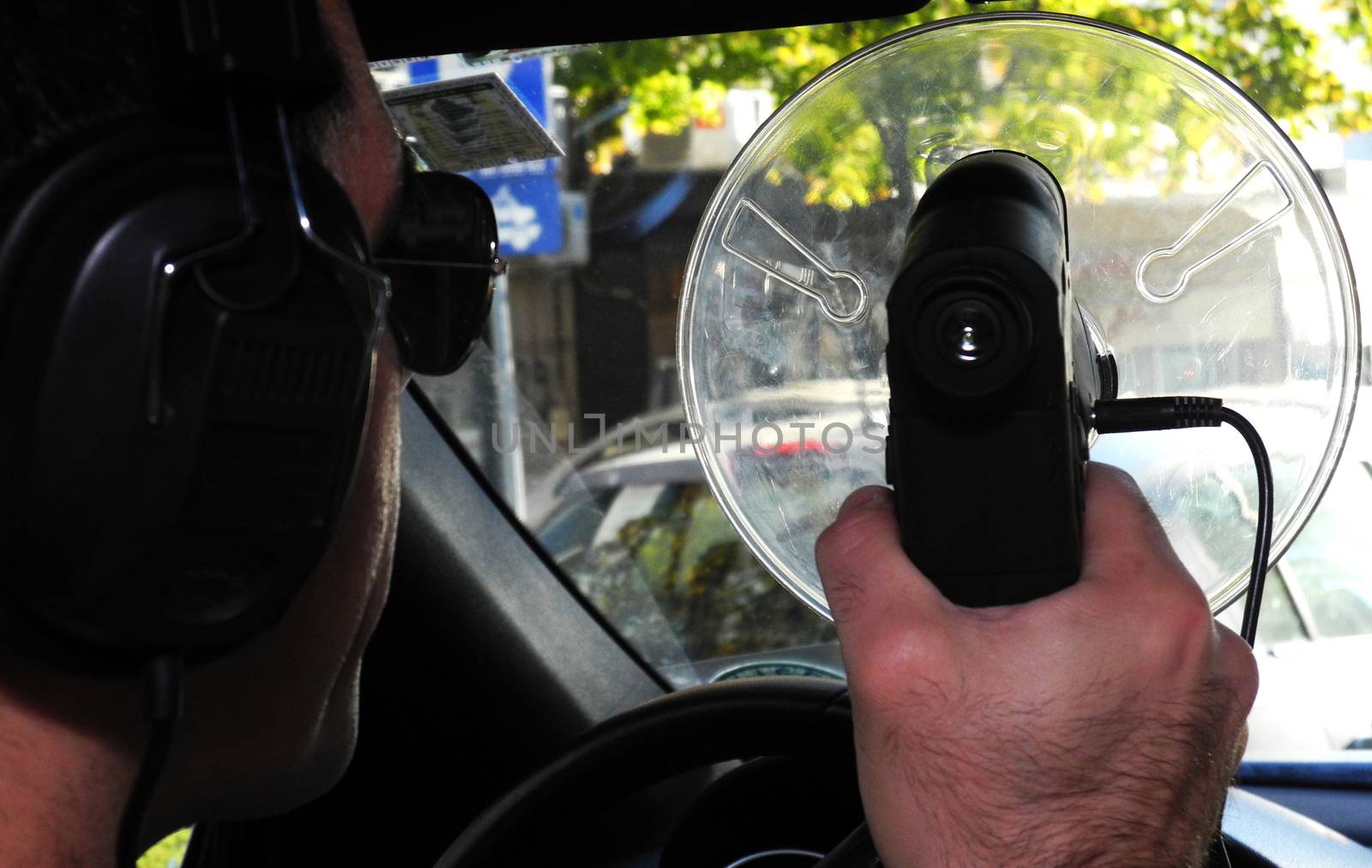 Spy agent in secret audio visual surveillance