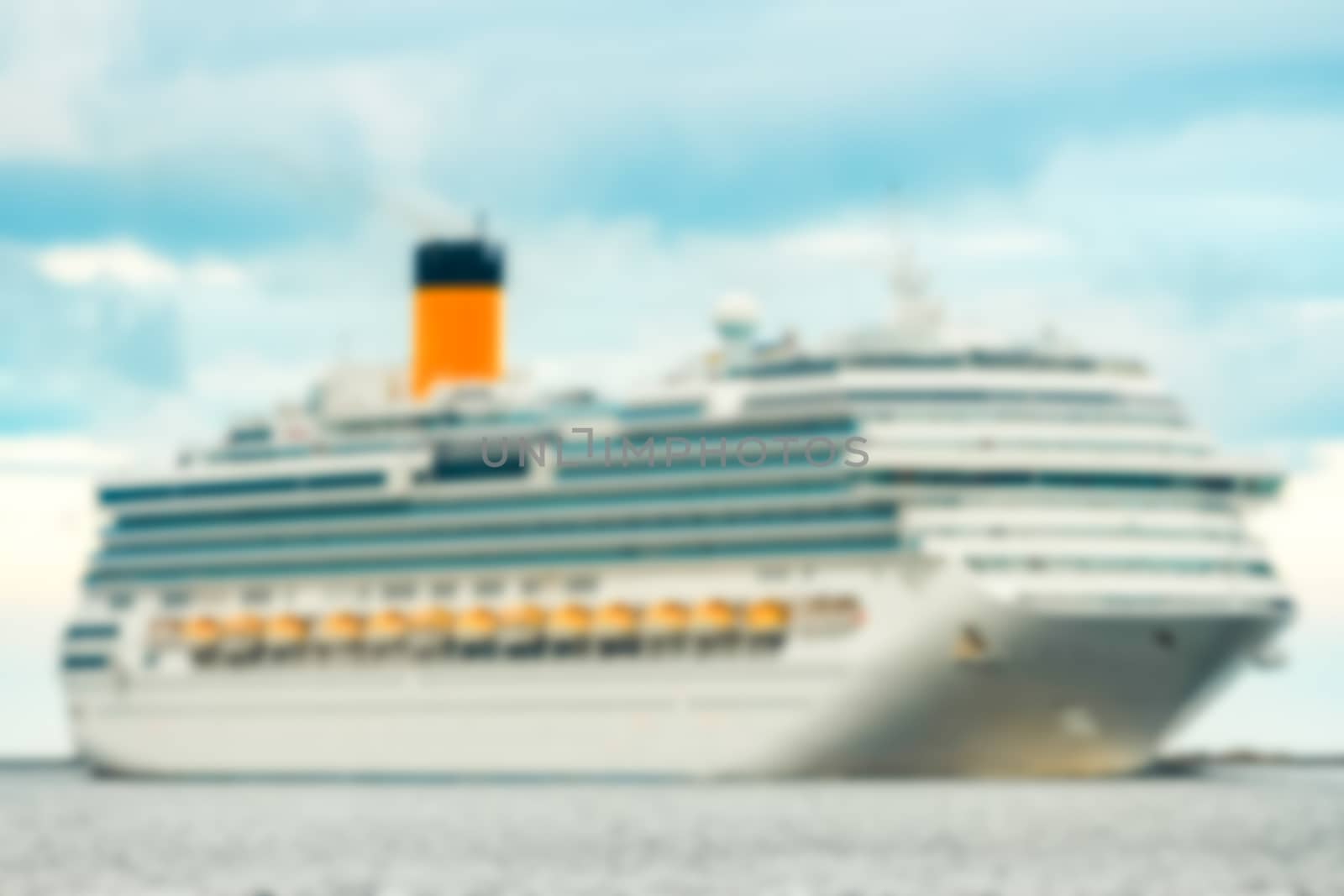 Cruise liner - soft lens bokeh image. Defocused background