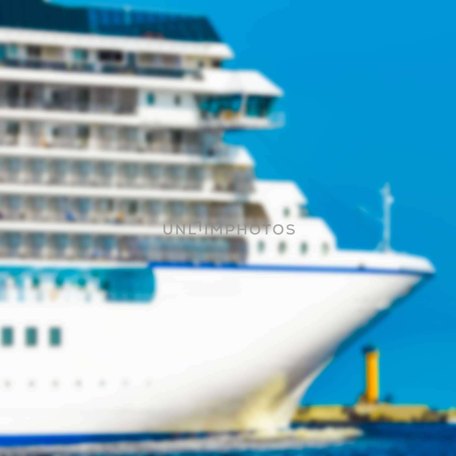 Cruise liner - soft lens bokeh image. Defocused background