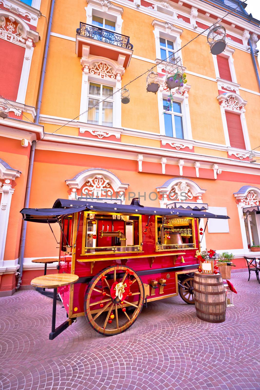 Christmas kiosk wagon street view in Opatija by xbrchx