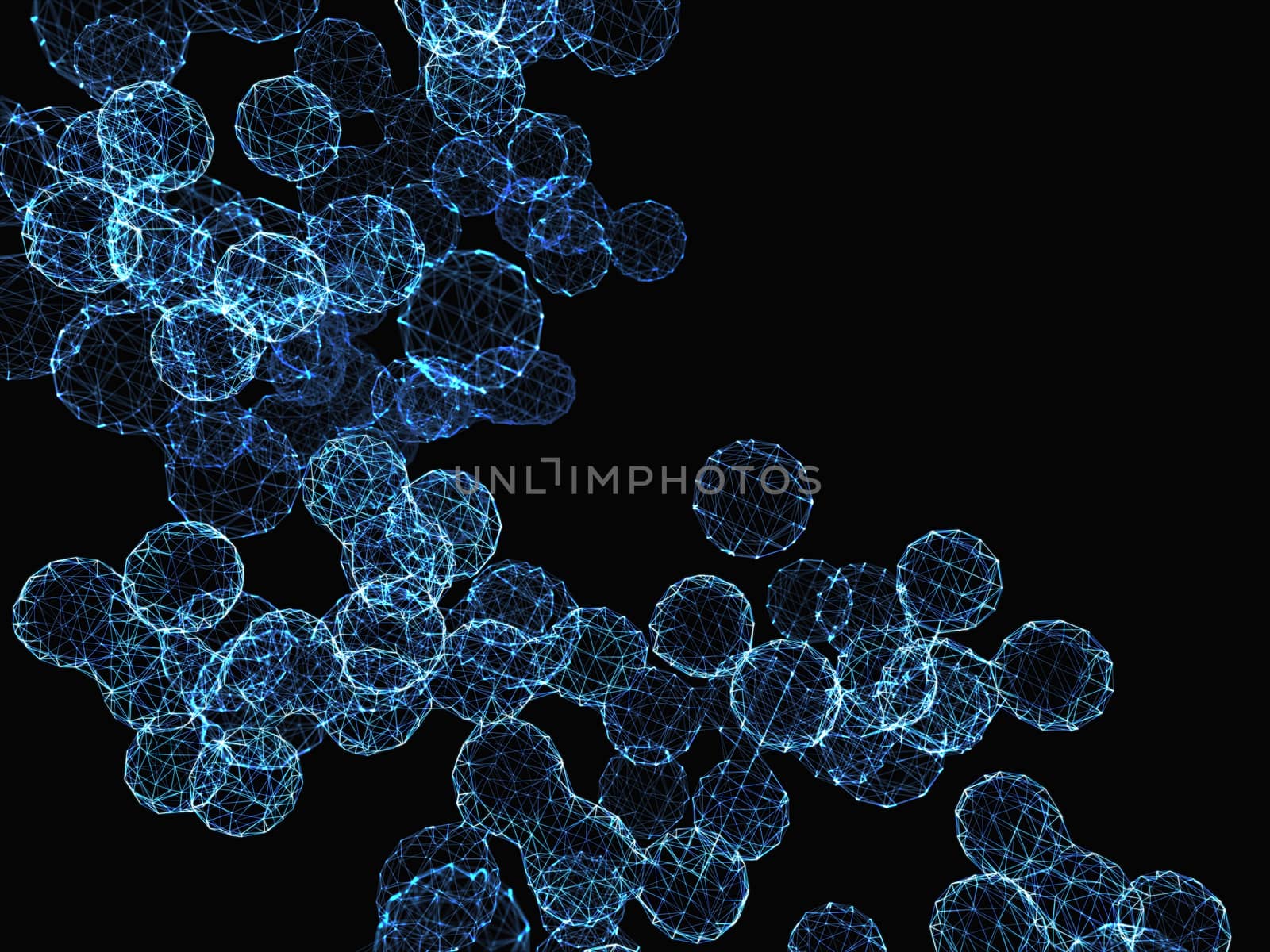 Molecule and communication with connected dots and lines. 3d illustration