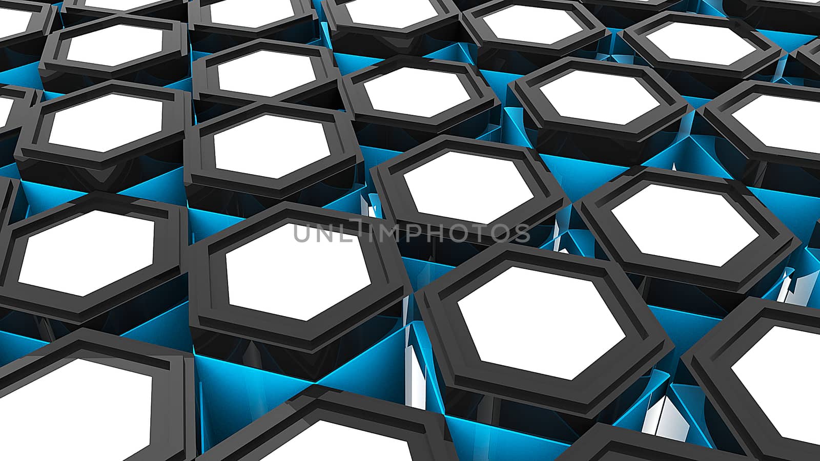 Abstract background with hexagonal. Digital illustration. 3d rendering