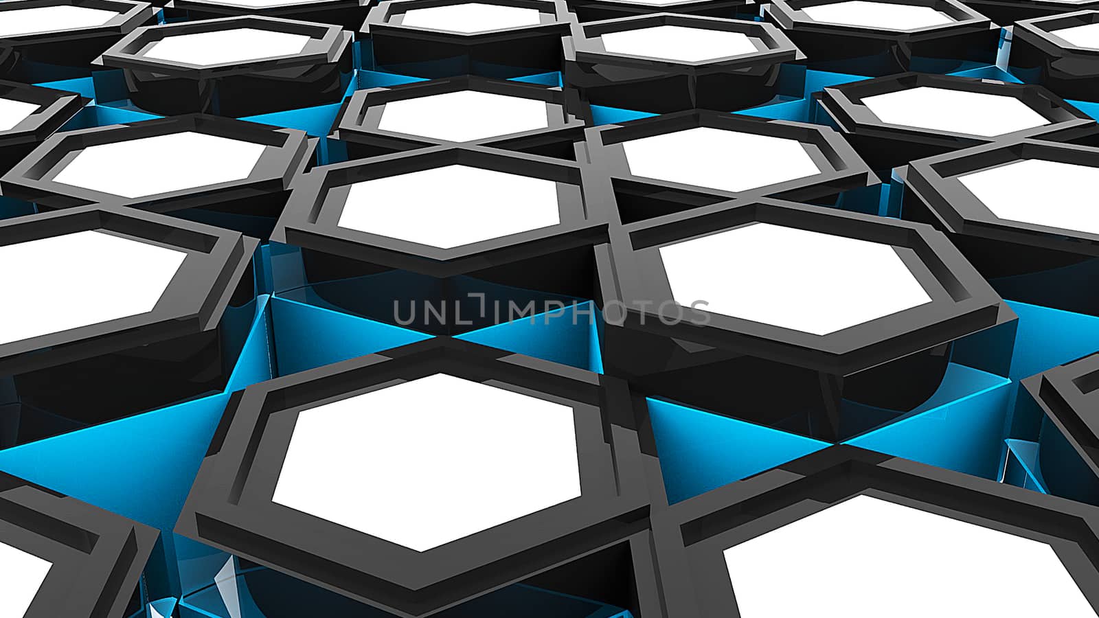 Abstract background with hexagonal. Digital illustration. 3d rendering